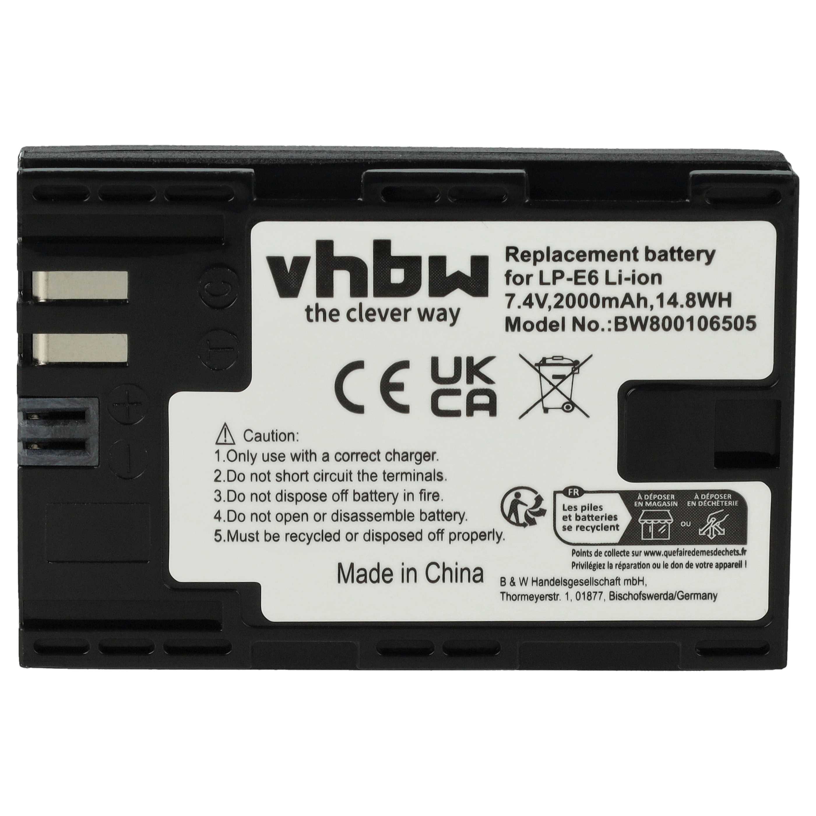 Produktbild von Vhbw USB Netzteil Für Canon EOS 5D Mark IV & 5DS – Mit DC-Kuppler, 2 M Lang, Ideal Für Dauerbetrieb Mit Powerbank