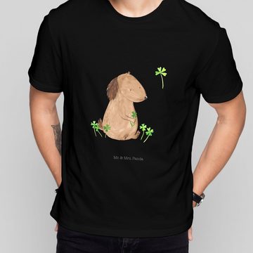 Mr. & Mrs. Panda T-Shirt Hund Kleeblatt - Schwarz - Geschenk, Geburstag, T-Shirt, Lustiges T-S (1-tlg)
