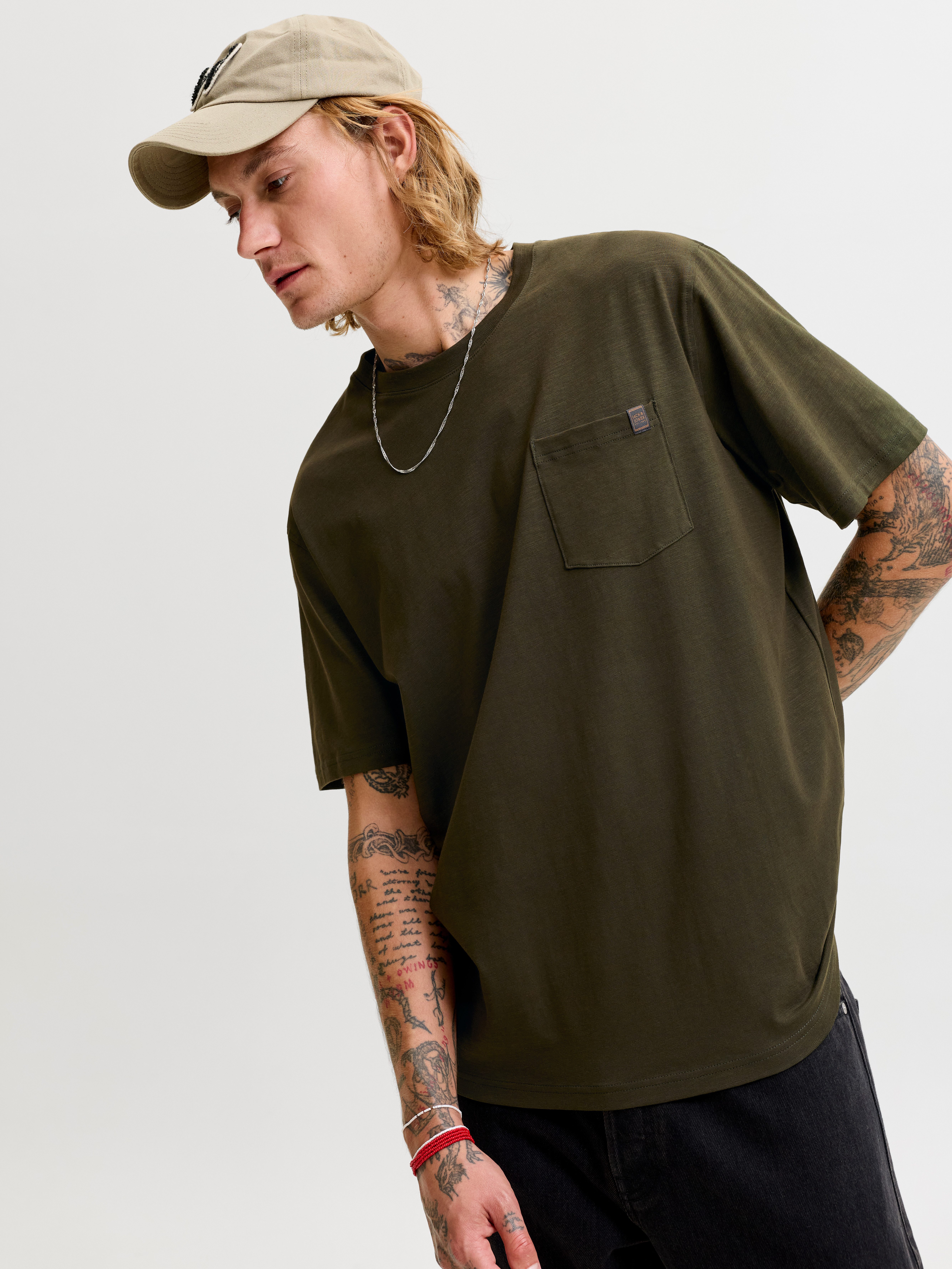 Jack & Jones Kurzarmshirt JJEDOVER SLUB TEE SS NOOS Baumwollmischung, relaxed fit