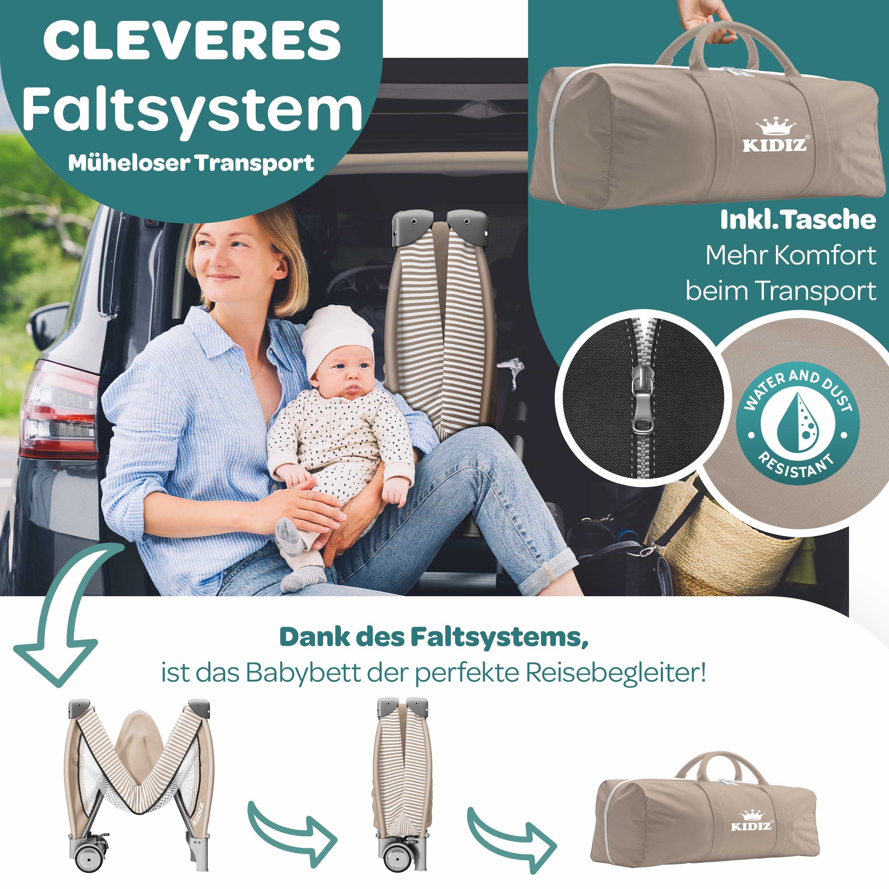 KIDIZ Baby-Reisebett, Babybett Kombi Set mit Matratze & Wickelauflage ab Ge günstig online kaufen