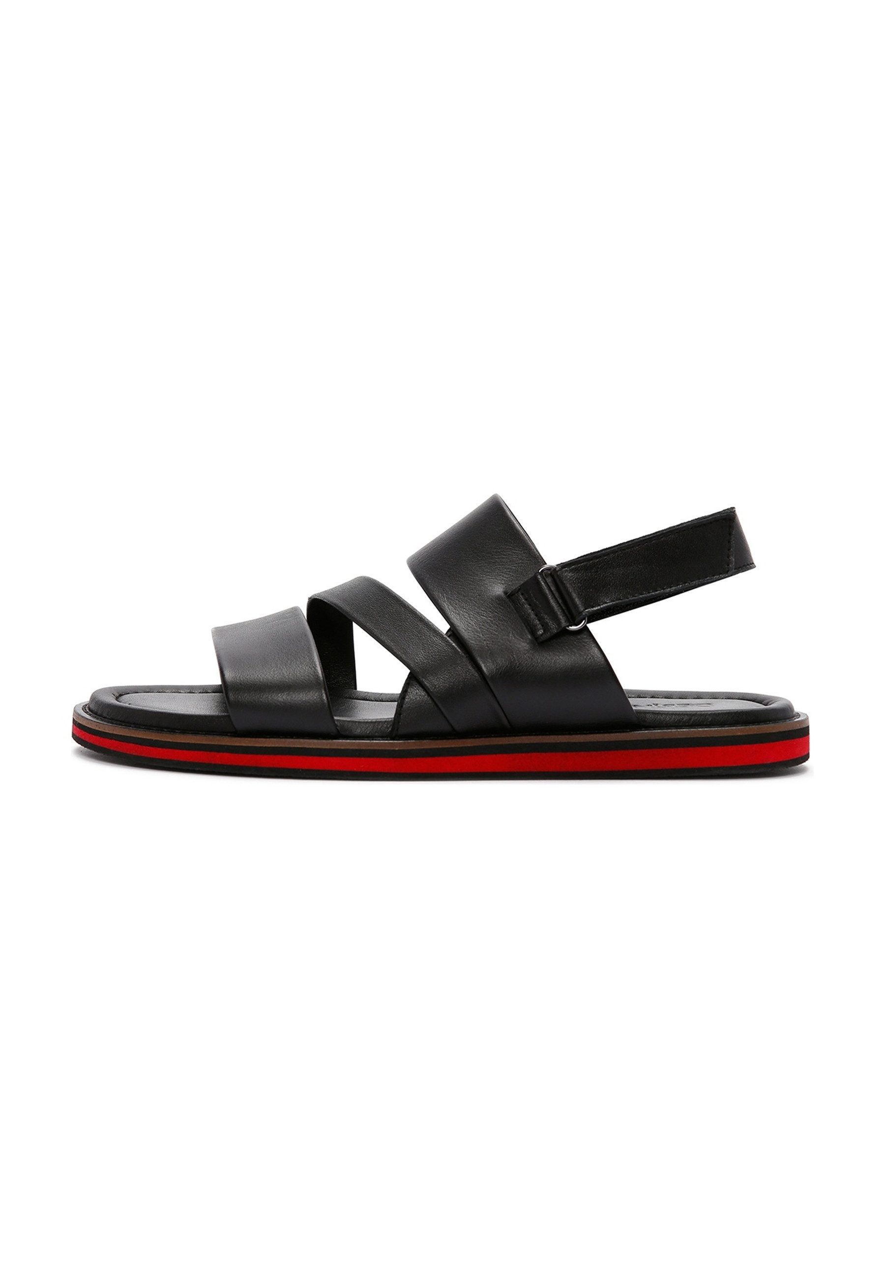 Derimod Sandalen aus Leder Sandale Echtes Leder, Lederfutter, Verstellbarer Riemen, Multi-Riemen-Design