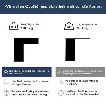 LETGOSPT Tischbein Tischkufen 2 Stück Tischbeine Metall Schwarz Rostfreies Tischgestell, Tischuntergestell Rechteck Industriedesign, Langlebig und Rostfreies