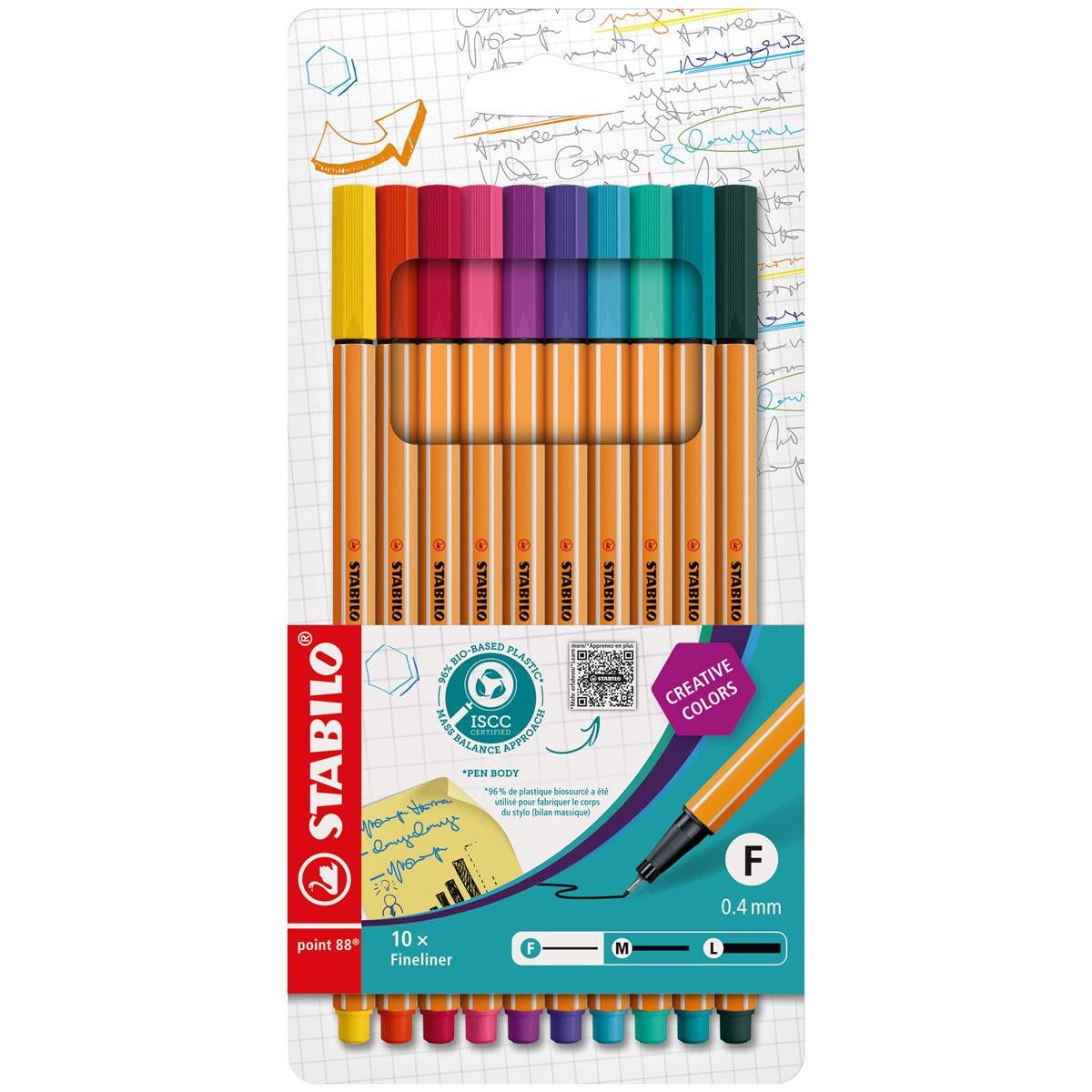 STABILO Fineliner STABILO point 88 Fineliner - 0,4 mm - 10er Set