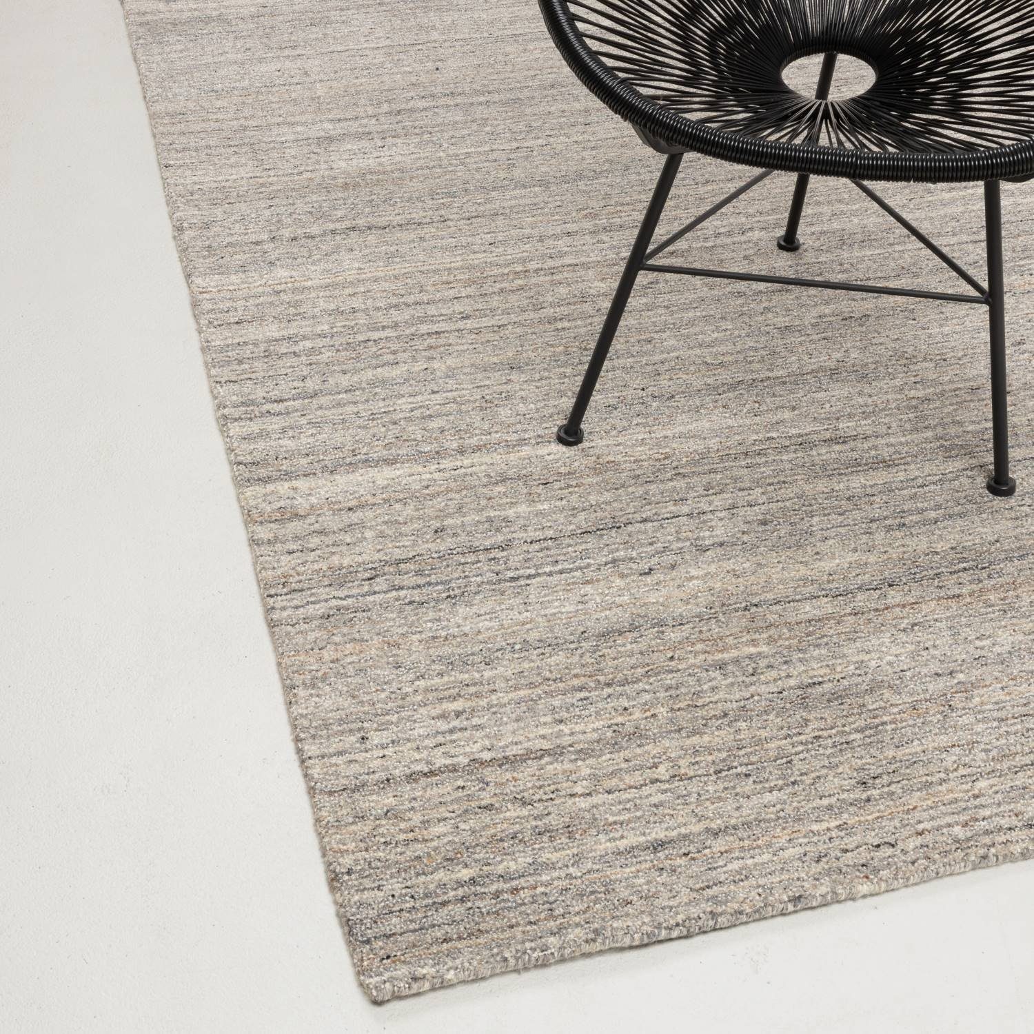 RUG N' ROLL Teppich Designer Wollteppich mit Seidenglanz, pflegeleicht, robust, Rechteckig, handgewebt, Kurzflor-Teppiche, Schurwolle, Viskose