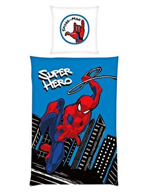 Bettwäsche Spider Man Marvel 135x200cm Disney Super Hero, Herding, Renforcé, 2 teilig, Zeichentrickfiguren, mit Knopfleiste