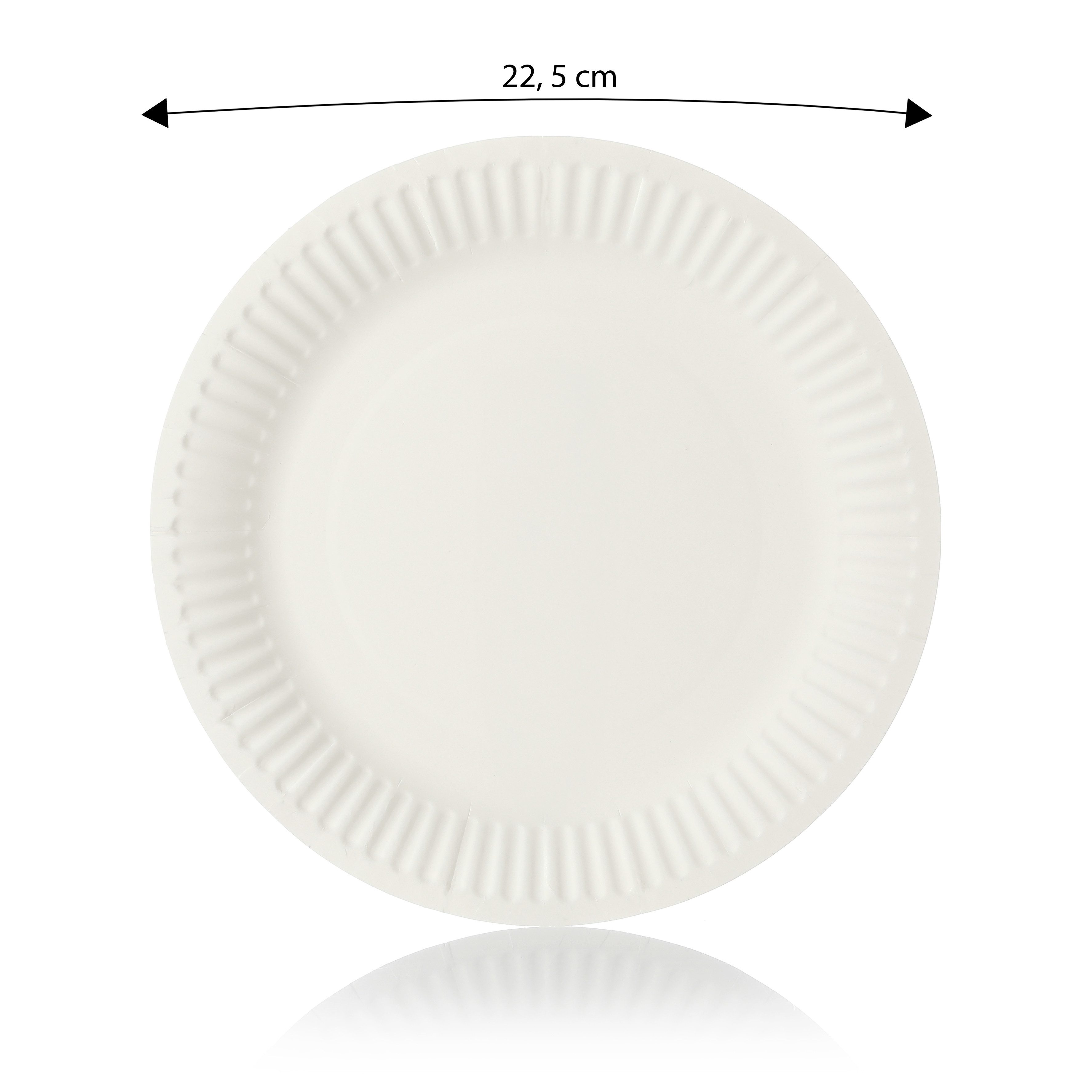 Vaily Einwegteller Pappteller 200er Pack - 22,5 cm Einweg Grillteller Party Weiß, (200 St)