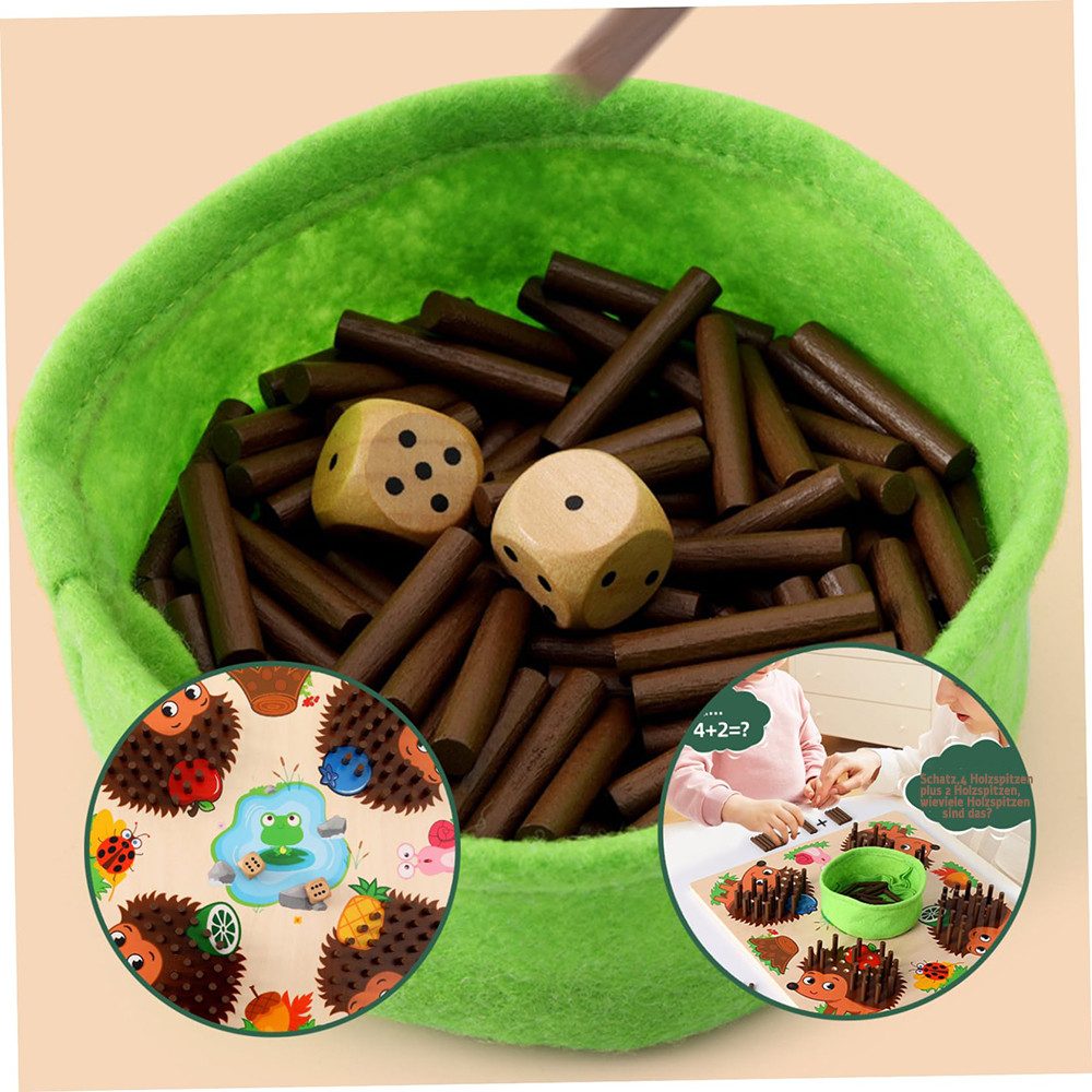 Zaewry Lernspielzeug Holz-Steckspiel,Montessori-Spielzeug,Feinmotorik, Familienreisespiel, Kerplunk-Spiel für Kinder, pädagogisches Zählspielzeug,Mathe – Bild 3 von 5