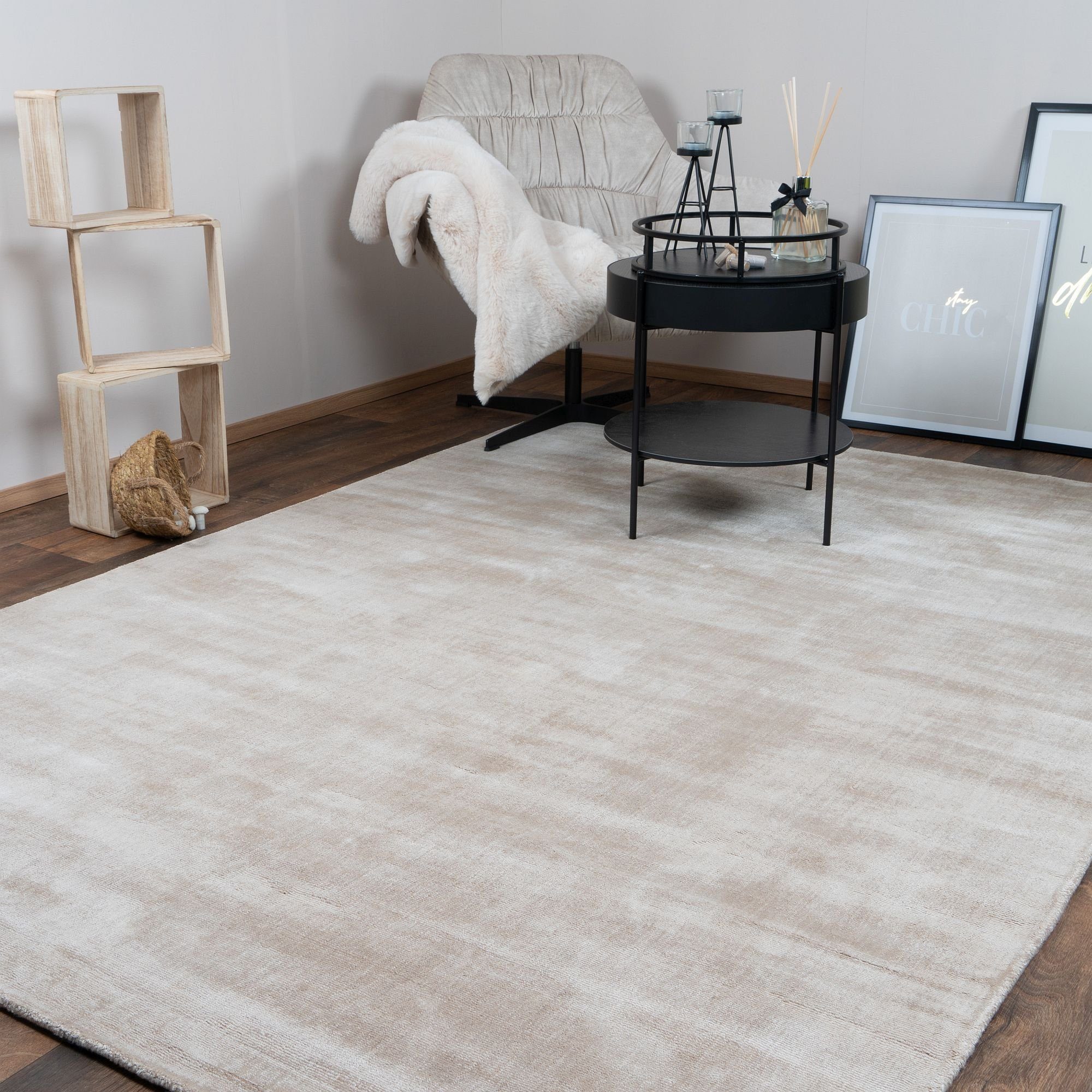 Designteppich NOBEL Teppich Wohnzimmer Seidenglanz luxuriös Viskose moderner weich