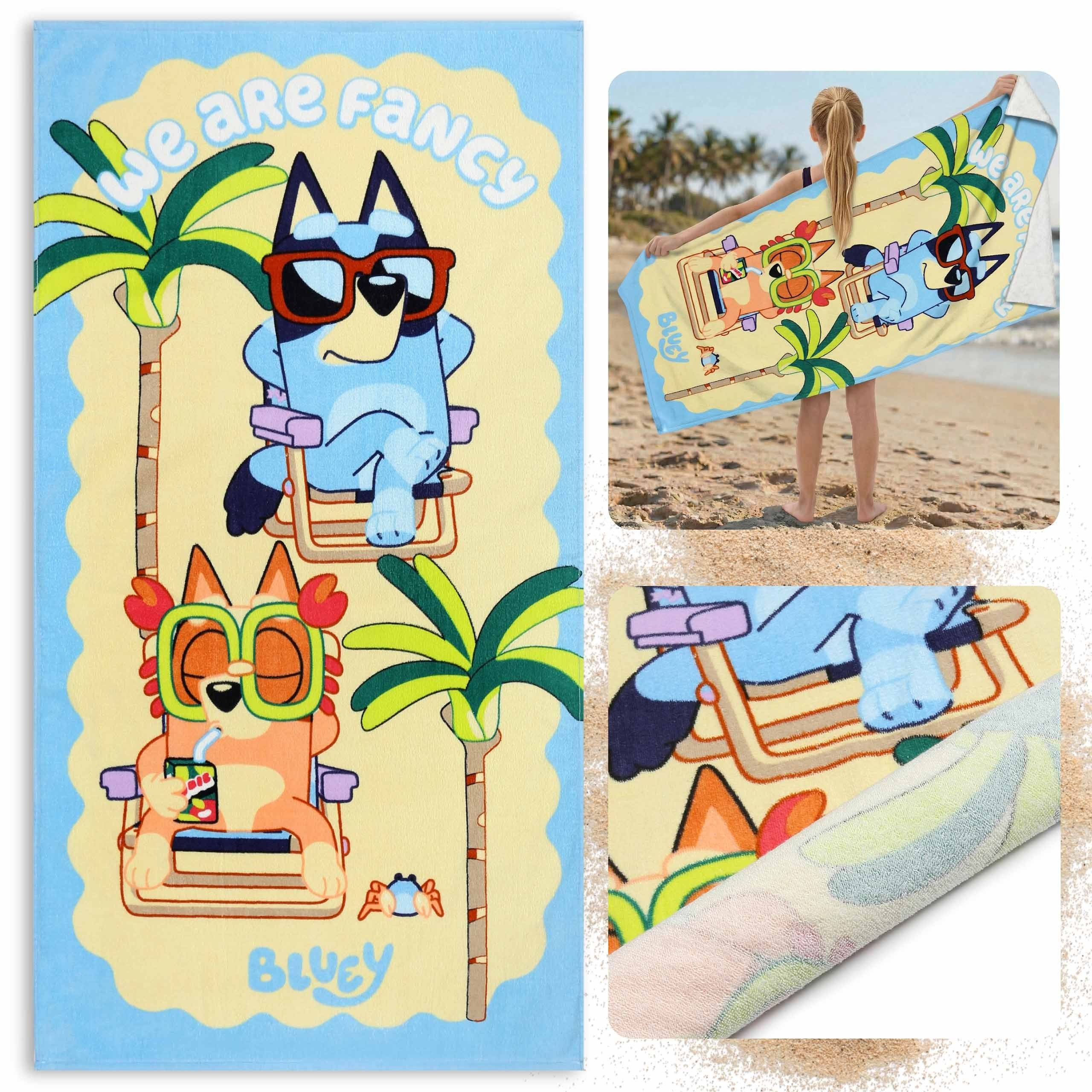 Bluey Badetuch Bluey Strand- und Badetuch Baumwolle 70x140 cm, schnell