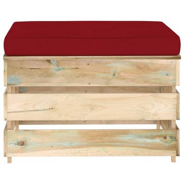 vidaXL Loungesofa Modulare Ottomane mit Kissen Grün Imprägniertes Holz, 1 Teile