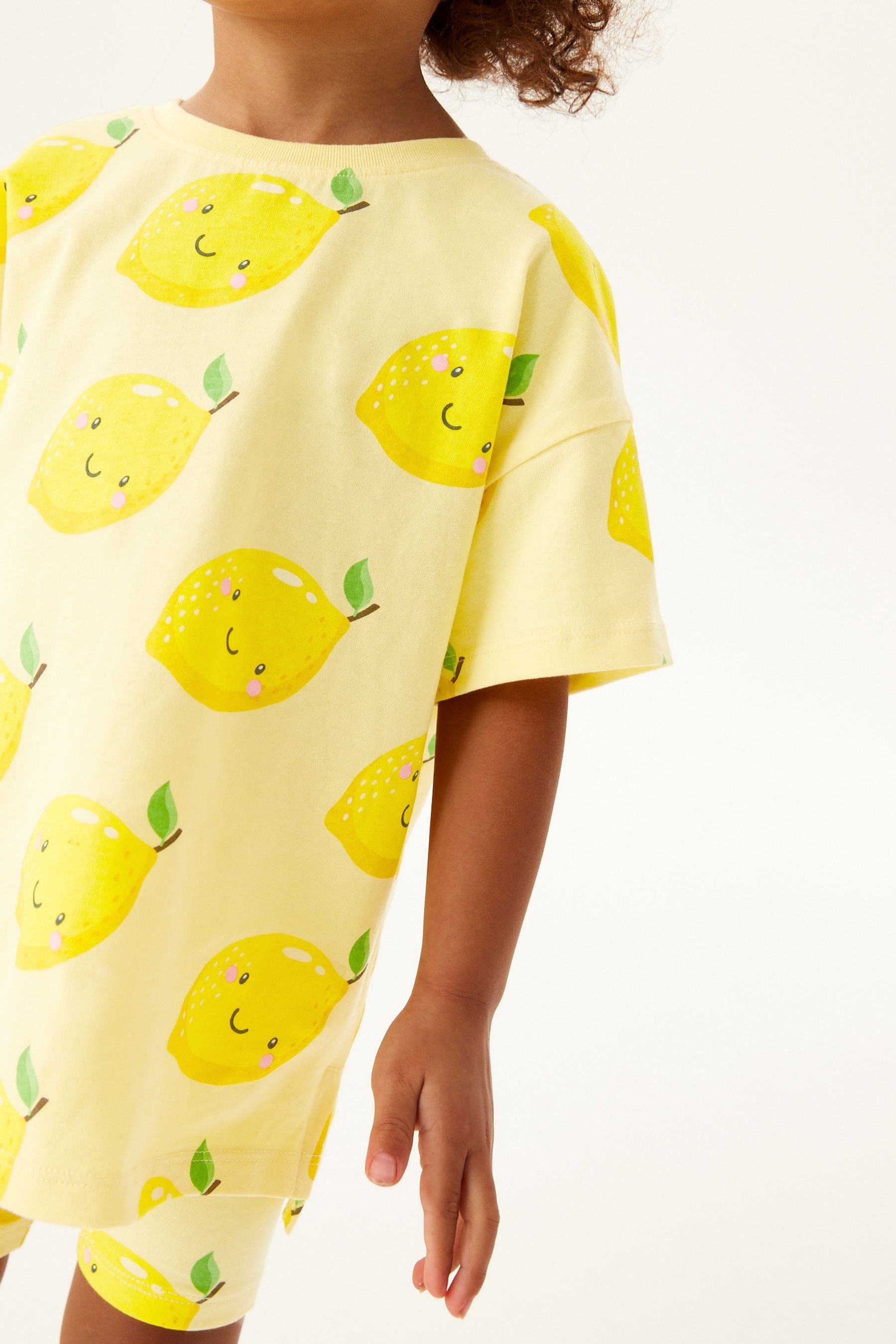 Next T-Shirt & und Shorts T-Shirt Radlershorts (2-tlg) Set Yellow Lemon im