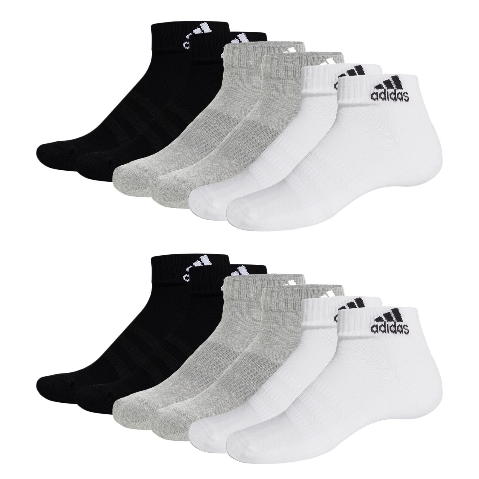 adidas Sportswear Socken Cushioned Quartersocken (6-Paar) mit Logo im Bund günstig online kaufen