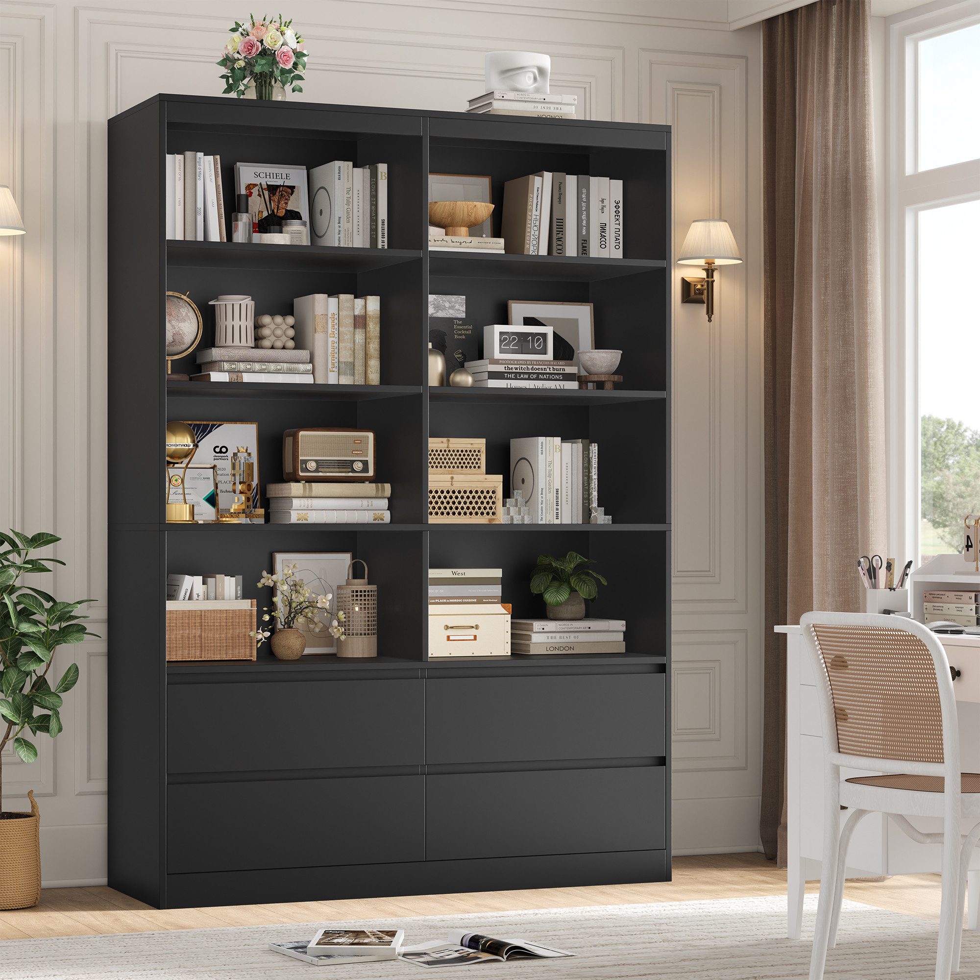 Homfa Bücherregal Hochschrank Standregal Bücherschrank Raumteiler, günstig online kaufen