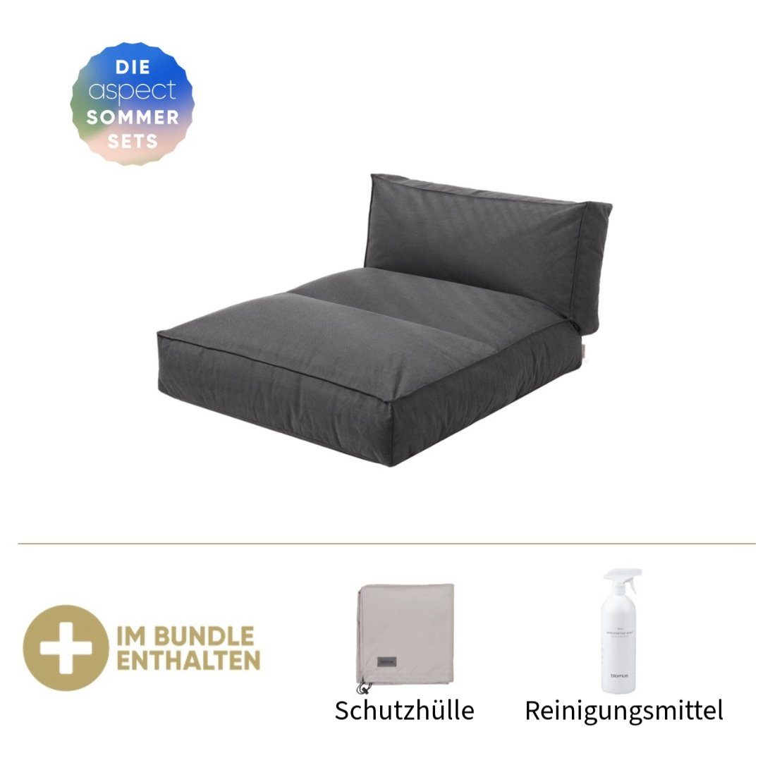 blomus Loungesofa Blomus Bett STAY Coal, inkl. GRATIS Schutzhülle & Reinigungsmittel