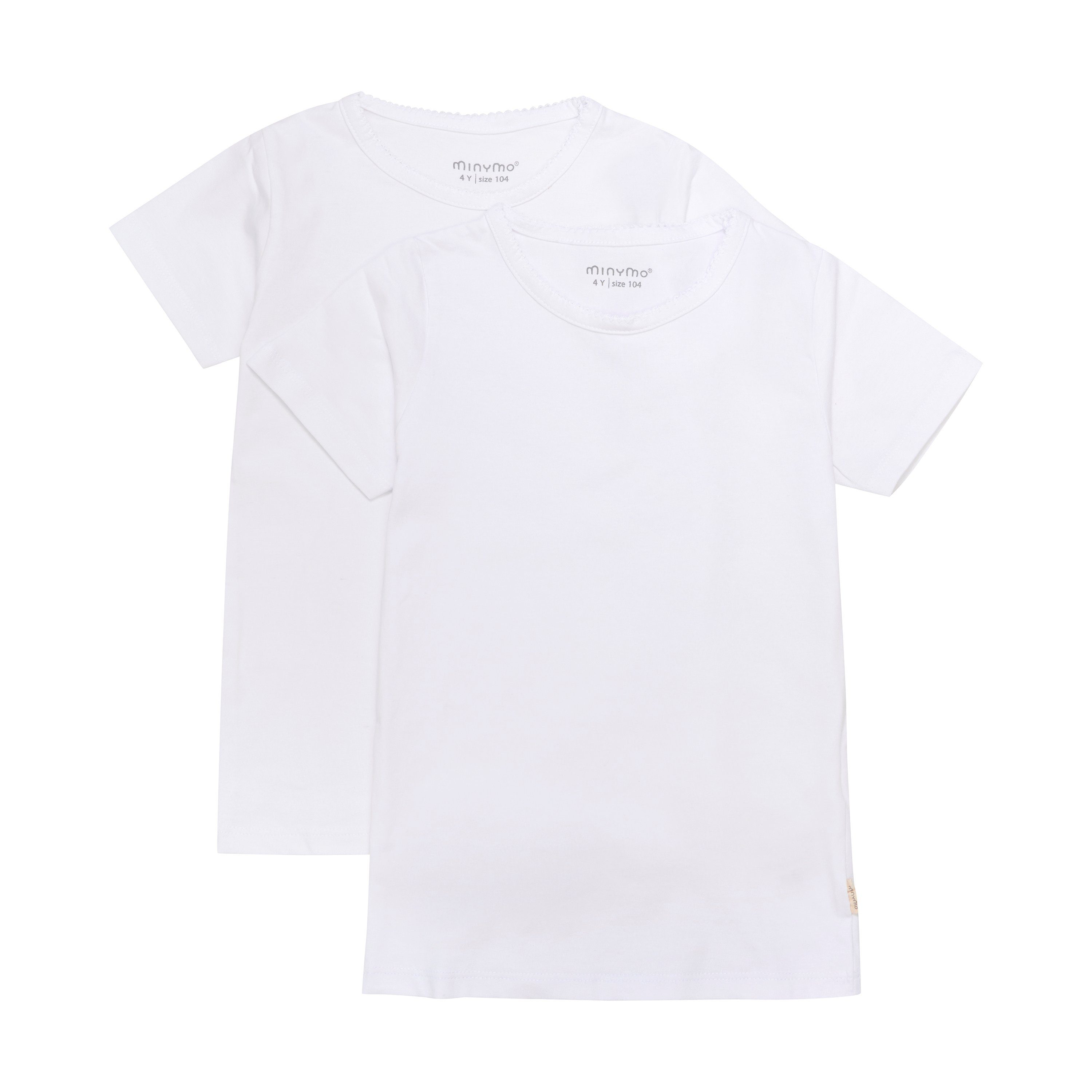 Basic - Minymo - 33 und 3933 (100) T-Shirt White Print 2er-Pack MINYMO Kurzarmshirt MIBasic (2-pack) mit T-shirt -