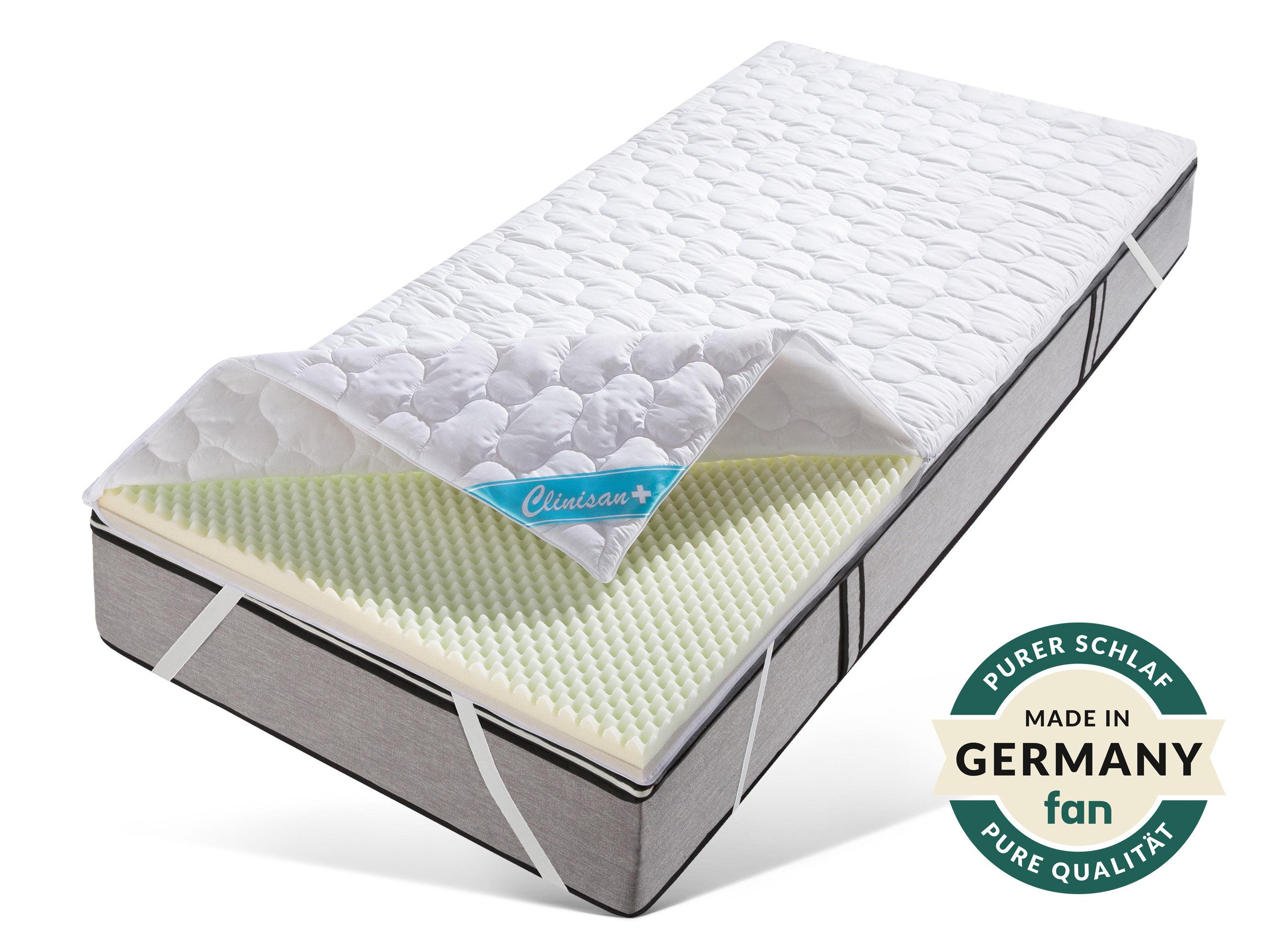 fan, Topper Clinisan Punktoflex, Bezug kochfest 95°, 6 cm hoch, Baumwolle, günstig online kaufen