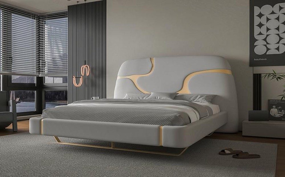 JVmoebel Bettgestell Modernes Designer Doppelbett für Schlafzimmer, Made in Europa