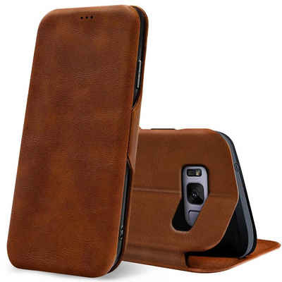 CoolGadget Handyhülle Business Premium Hülle für Samsung Galaxy S8 Plus 6,2 Zoll, Handy Tasche mit Kartenfach für Samsung S8+ Schutzhülle