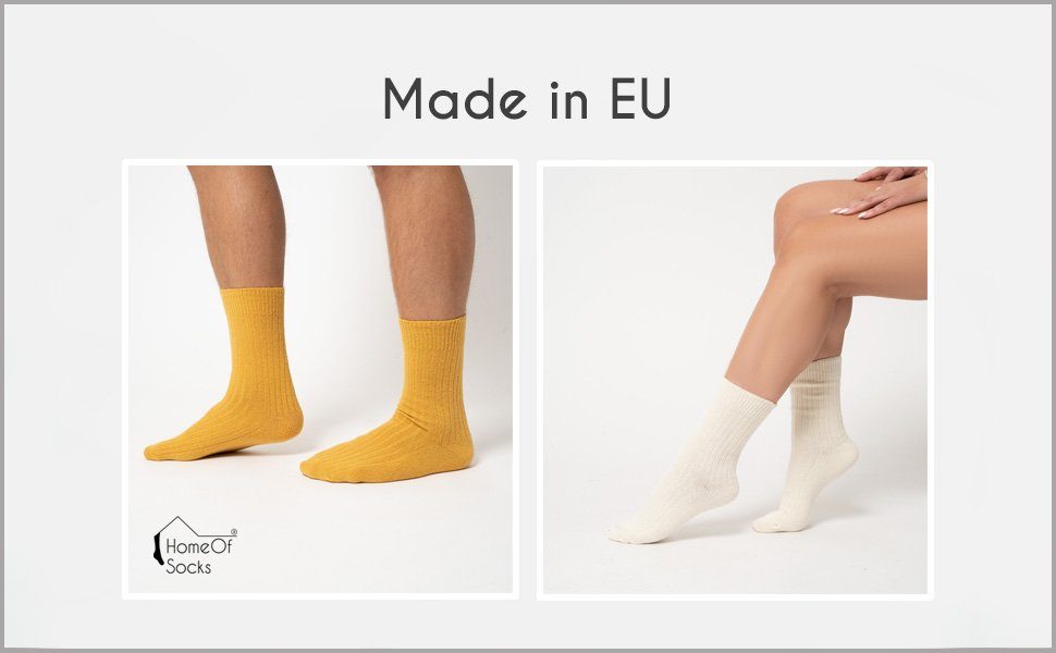 Bunt Bunte HomeOfSocks mit Hochwertige Wollsocken Dünn Wollsocken Dünne Socken Grau Druckarm 72% Uni Wollanteil