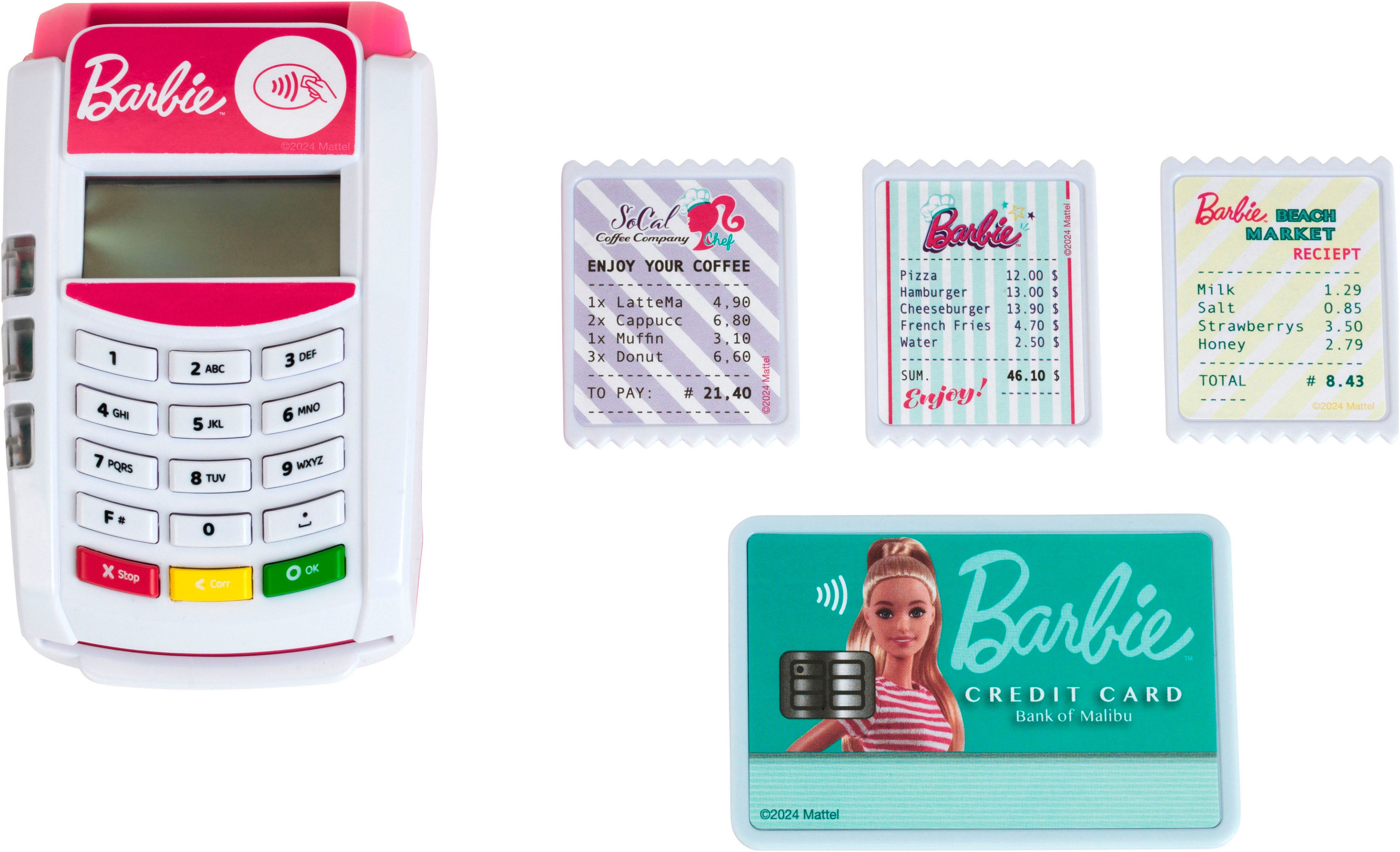 Klein Spielkasse Barbie, Bezahl-Terminal, mit Licht & Sound