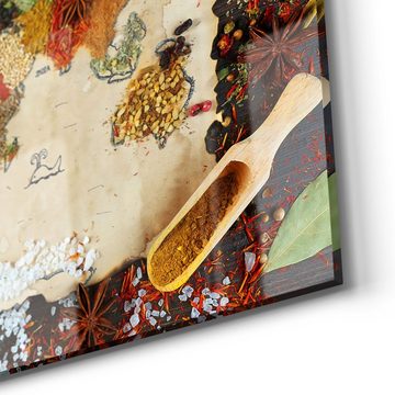 DEQORI Magnettafel 'Weltkarte aus Gewürzen', Whiteboard Pinnwand beschreibbar