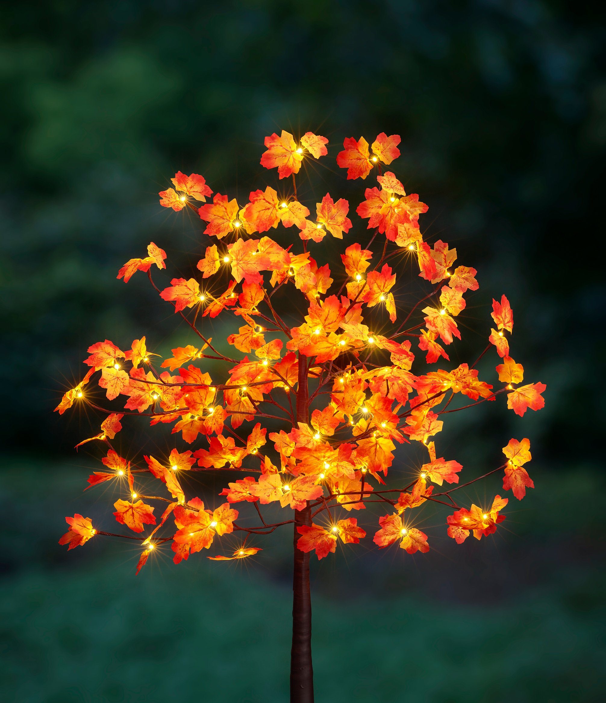 Beleuchteter BONETTI Baum LED Warmweiß, Deko-Herbstbaum mit fest Weihnachtsdeko, LED Ahornblättern integriert,