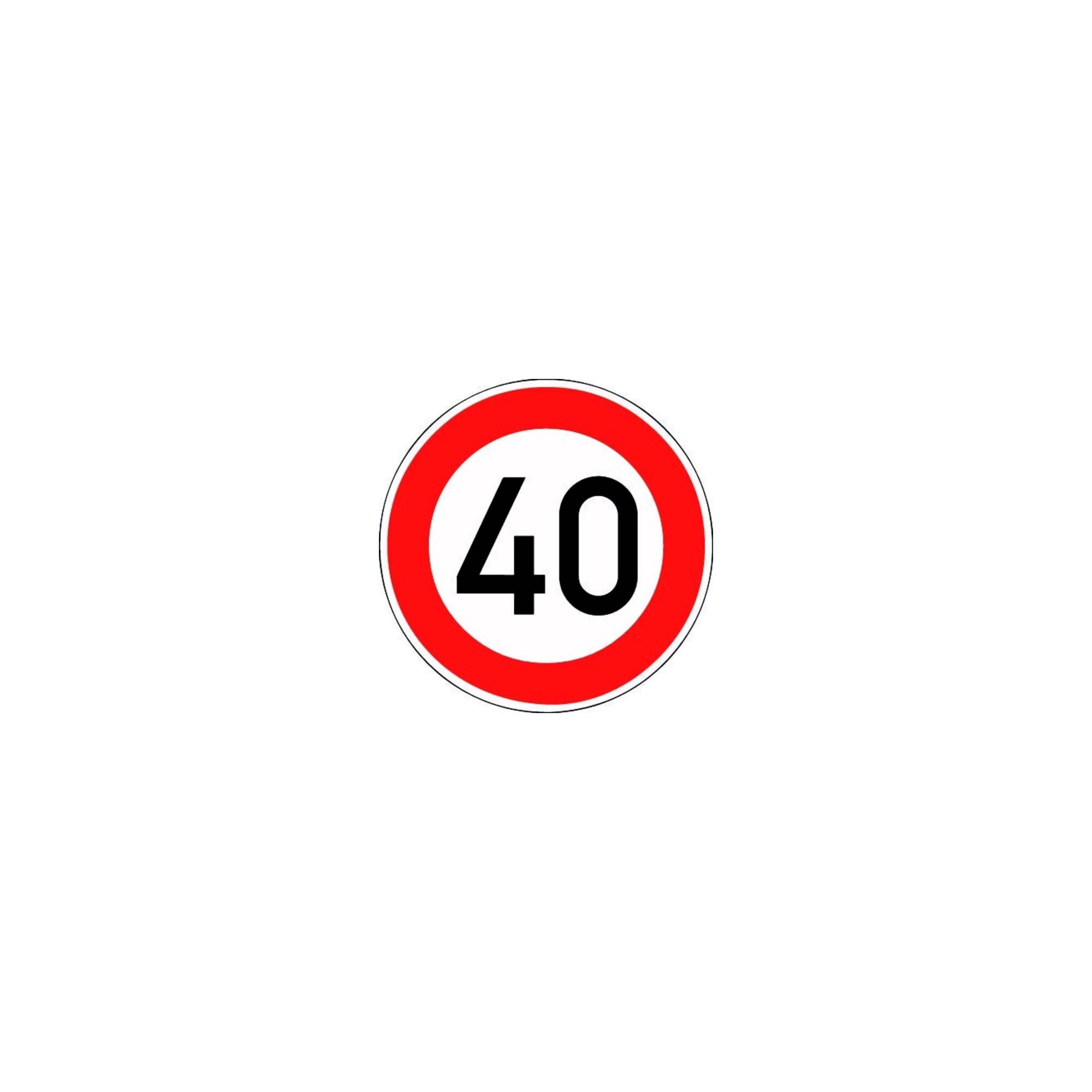 Warnschild VKZ.274-40 Ronde 600mm 40 km/h RAL-Gütezeichen Folie RA2