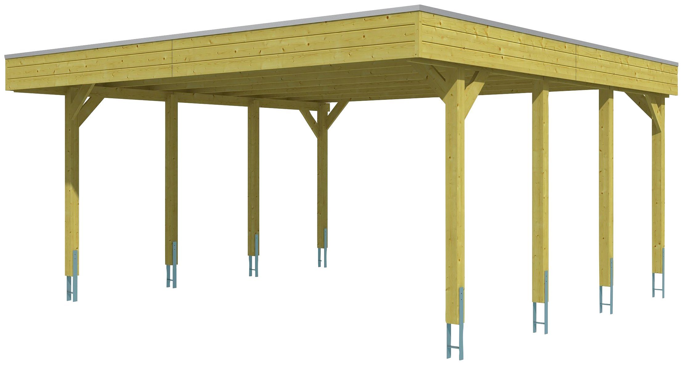 Friesland, cm, 557x555 Skanholz 221 grün cm Doppelcarport Einfahrtshöhe BxT: