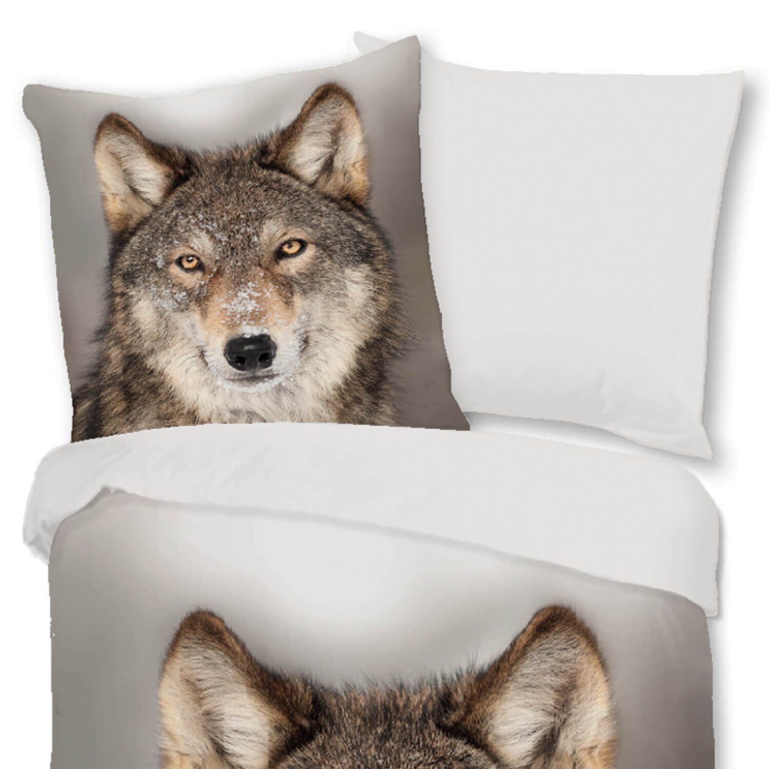 ESPiCO Bettwäsche Wolf Grau, Renforcé, 2 teilig, Wildnis, Raubtier, Wildtie günstig online kaufen