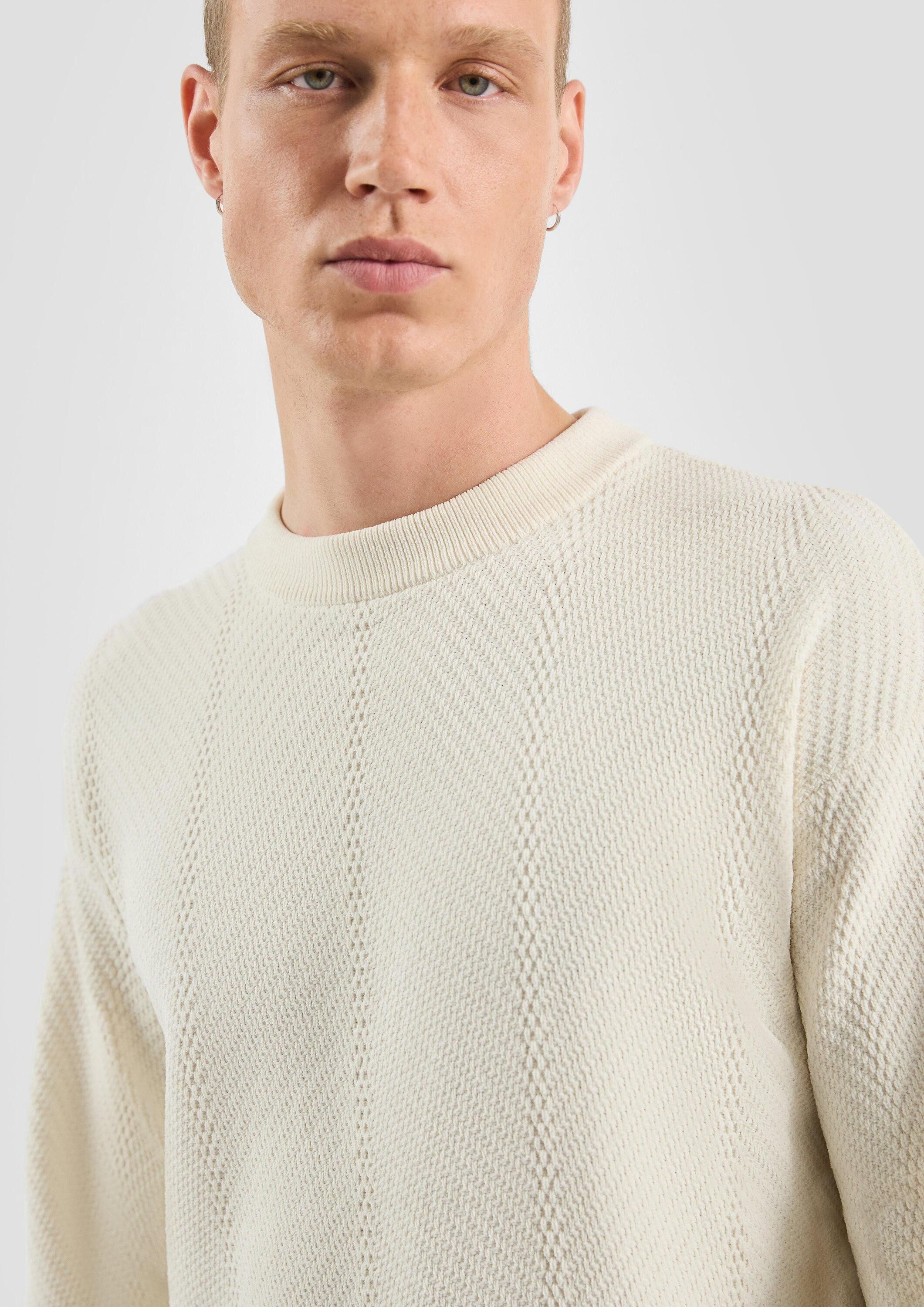 QS Longpullover Strickpullover Strukturierter Strickpullover