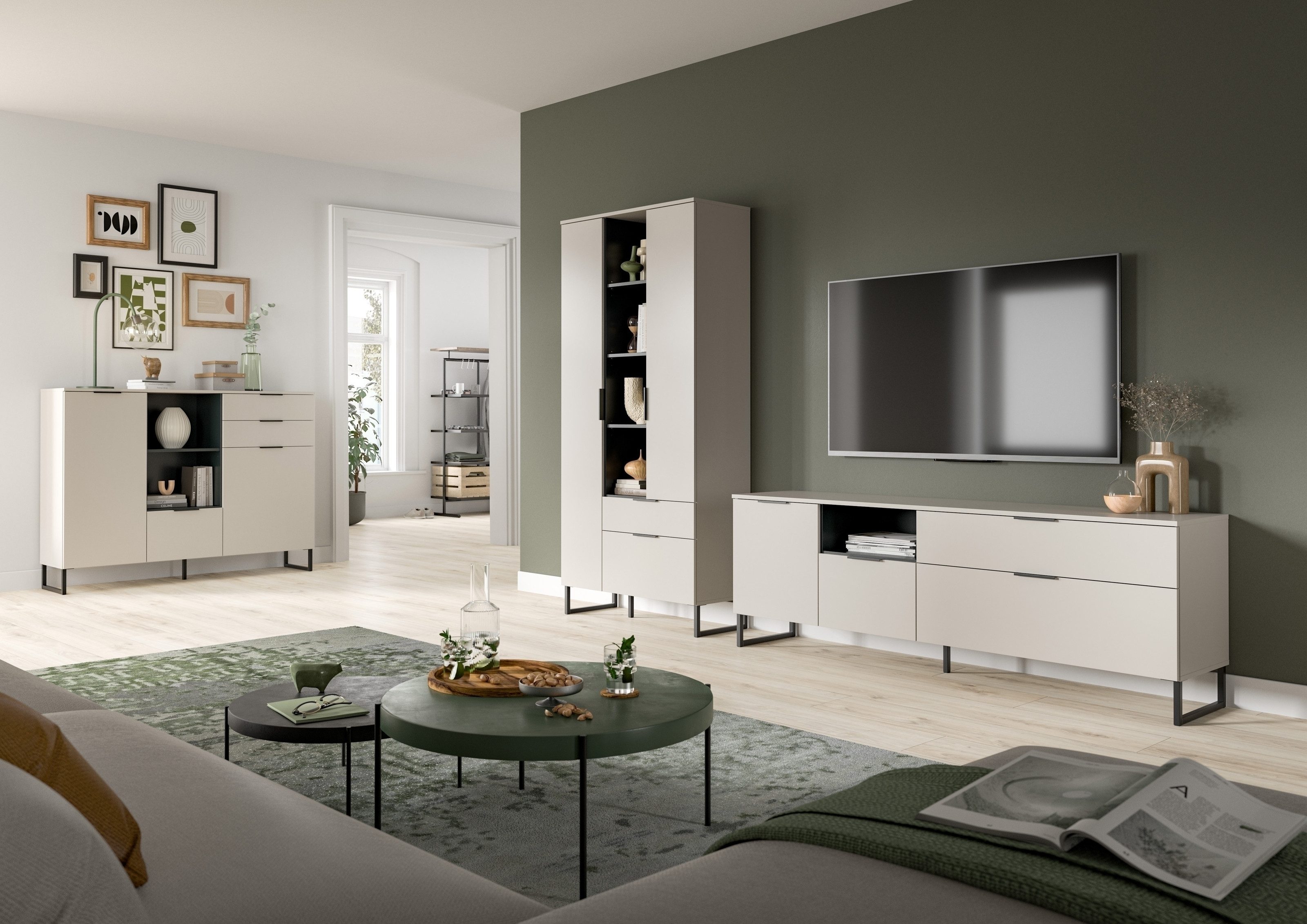 freiraum Highboard Noida, in kaschmir - 112x150x37cm (BxHxT)