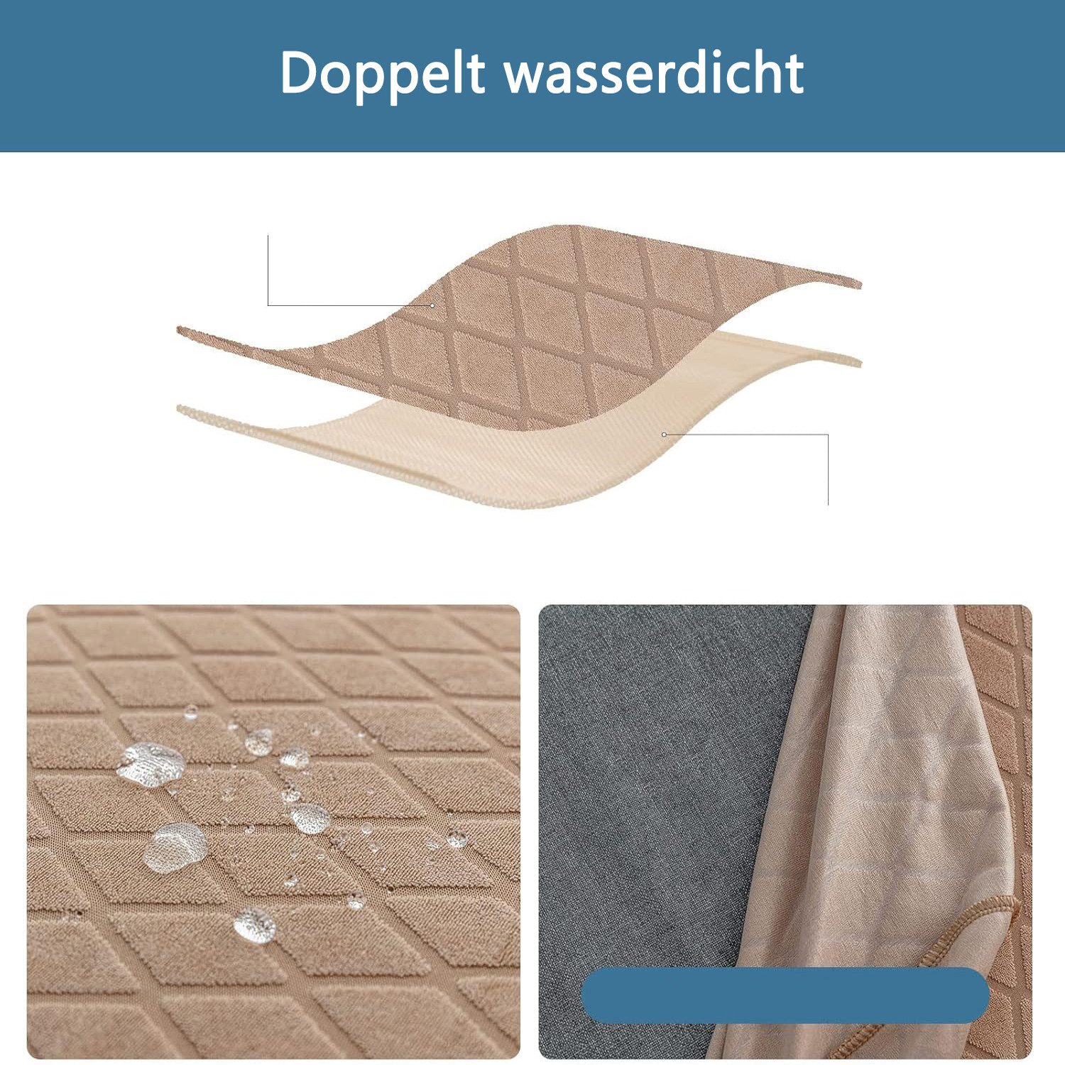 Zyronn Sitzflächenhusse Premium Wasserdicht Esszimmer Stuhl Abdeckungen, Stretch Hohen, Zurück Stuhlhussen Slipcover Für Esszimmer, Abnehmbaren Stuhl Schutz