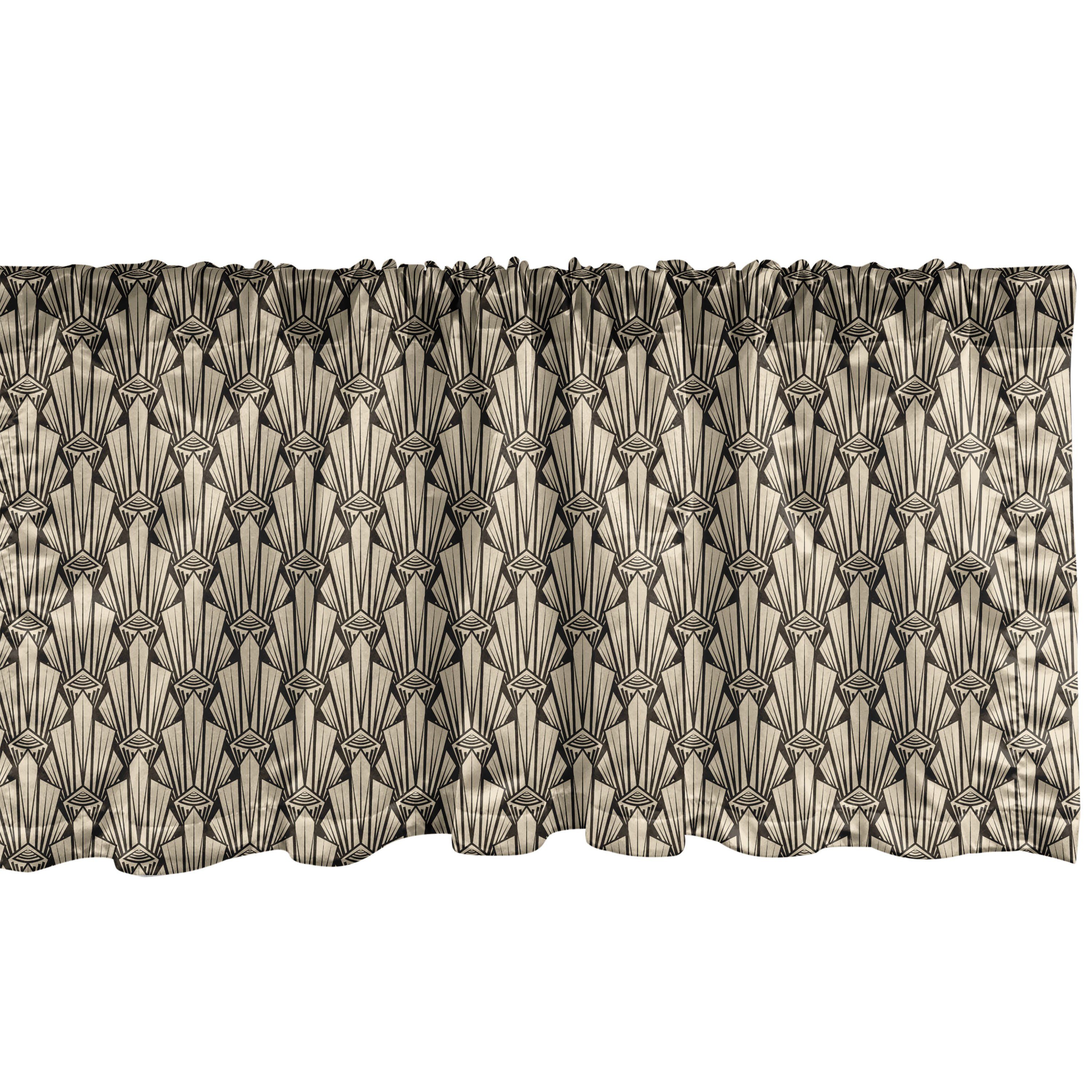 Scheibengardine Vorhang Volant für Küche Schlafzimmer Dekor mit Stangentasche, Abakuhaus, Microfaser, Abstrakt Symmetrische Sharp Art Deco