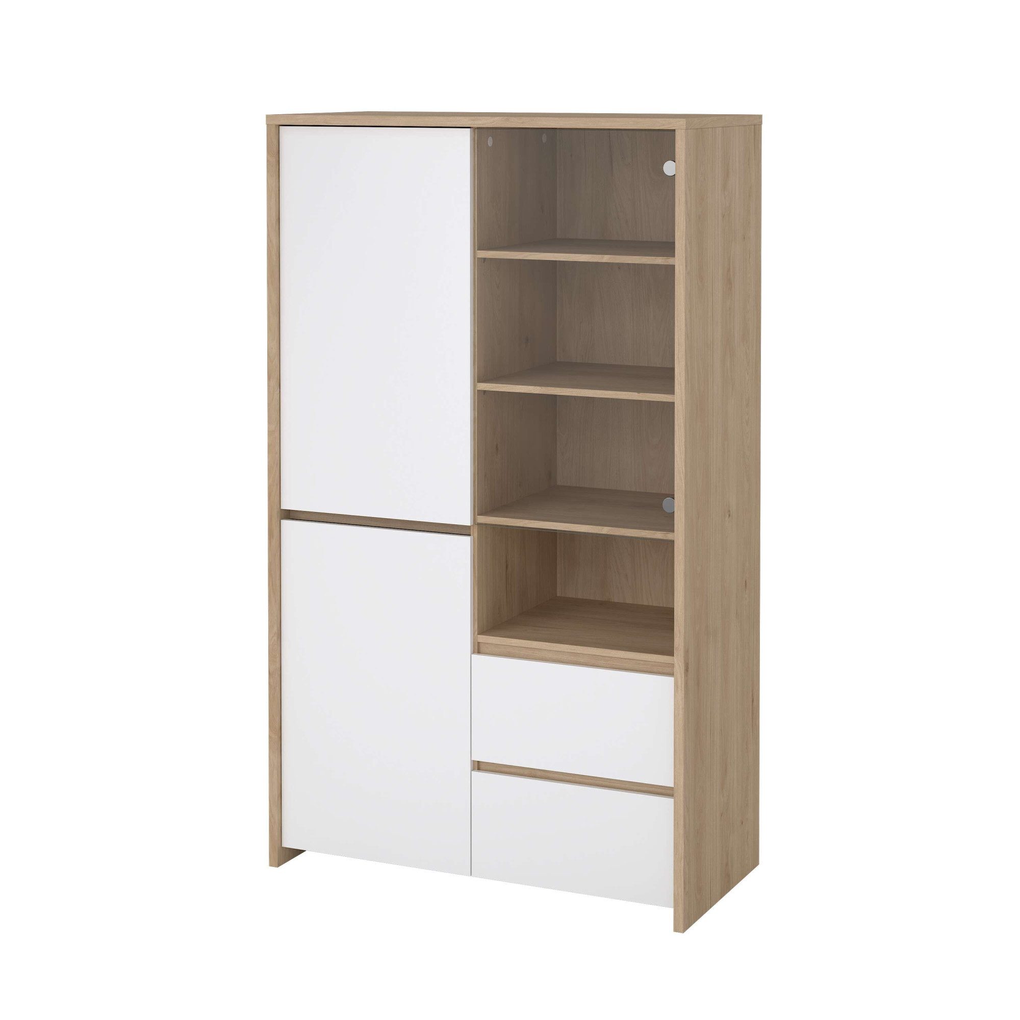 INOSIGN Vitrine Next Standvitrine, Vitrinenschrank, mit Glastür, Stauraum mit 2 Türen, 1 Glastür, 2 Schubladen, Höhe 170 cm, Breite 100 cm