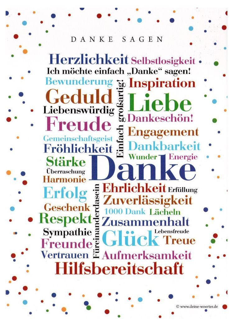Deine Wörter Postkarte "Danke-Wörter - Danke sagen"