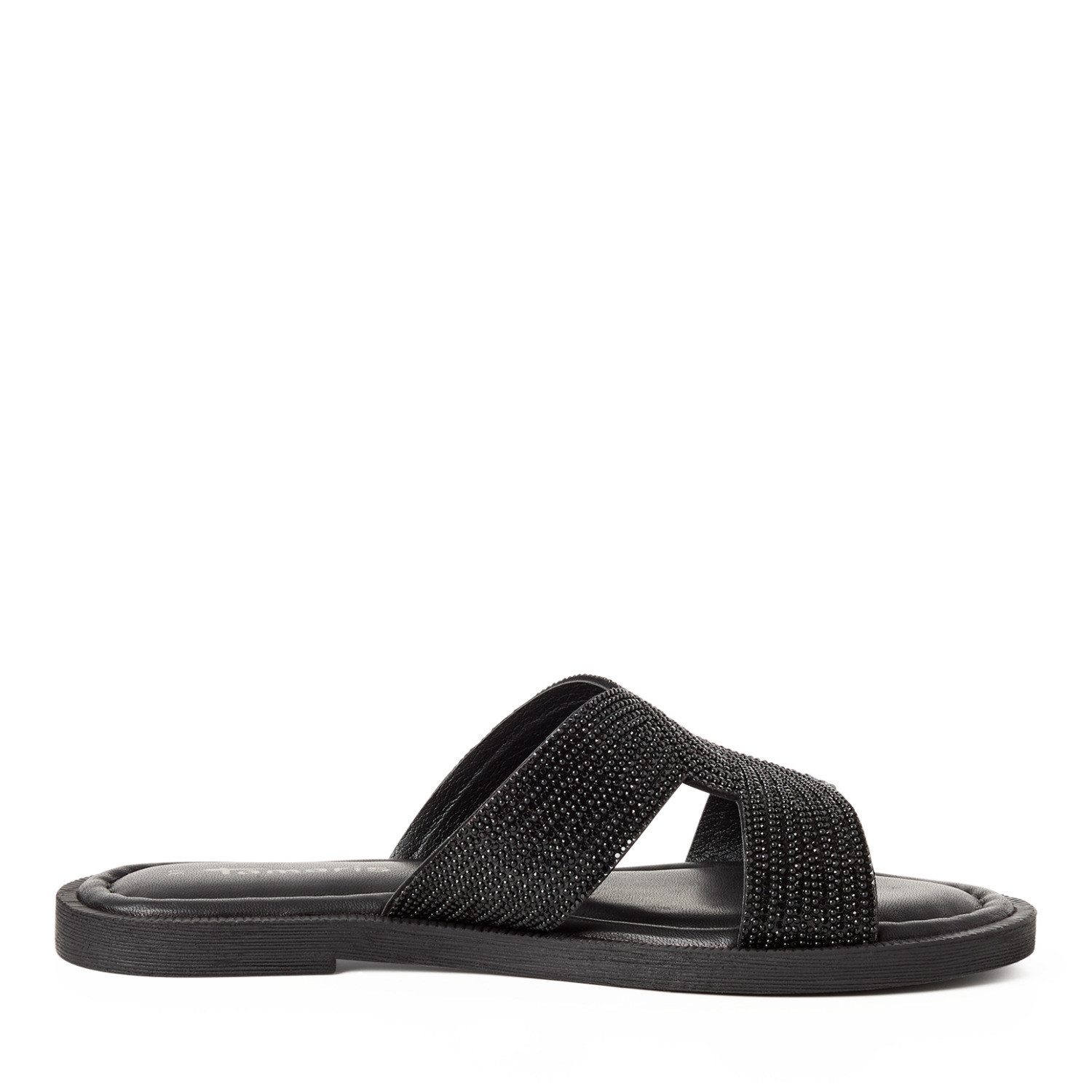 Tamaris Pantolette Sommerschuh, Schlupfschuh, Flats mit Schmucksteine