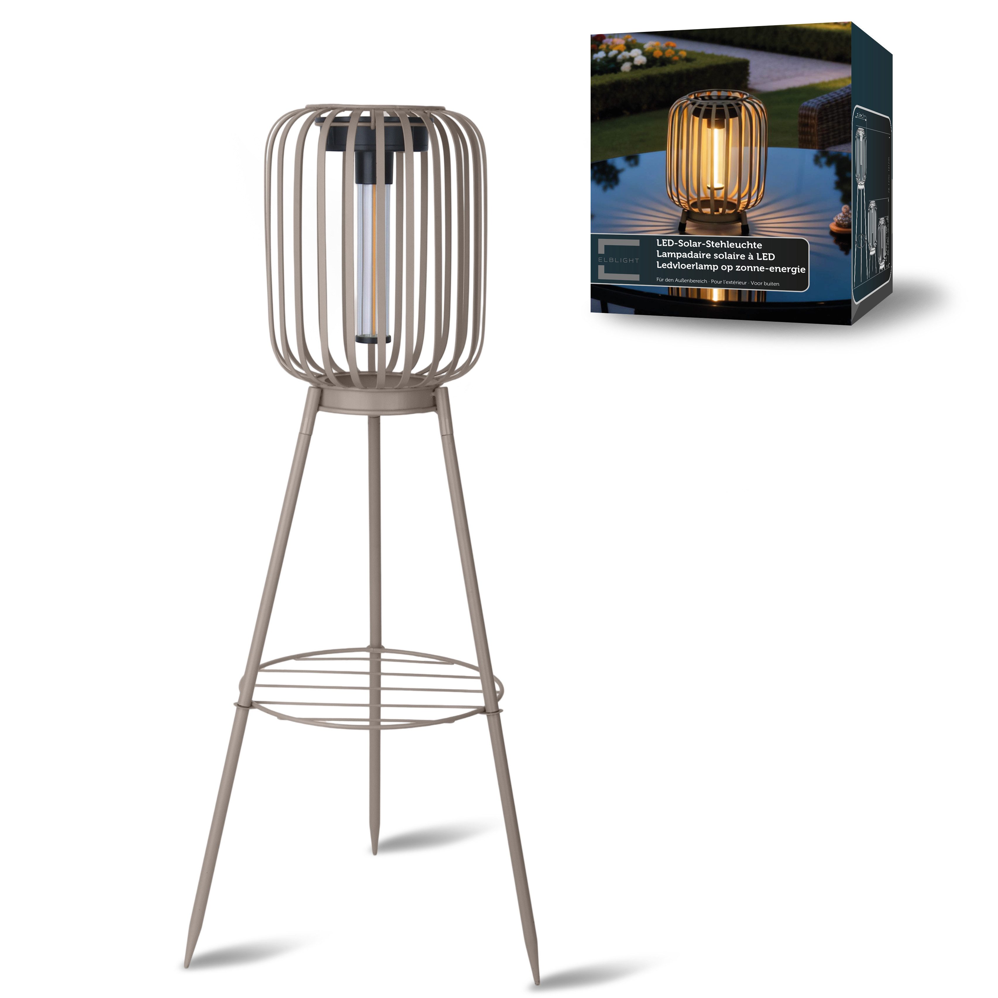 Elblight.de LED Solarleuchte Garten Stehleuchte 3in1 für Garten und Terrasse