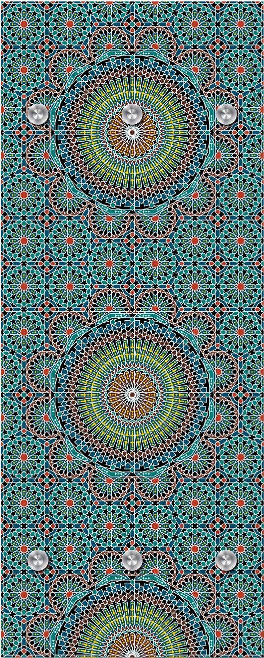 queence Garderobenleiste Blumen, mit 6 Haken, 50 x 120 cm