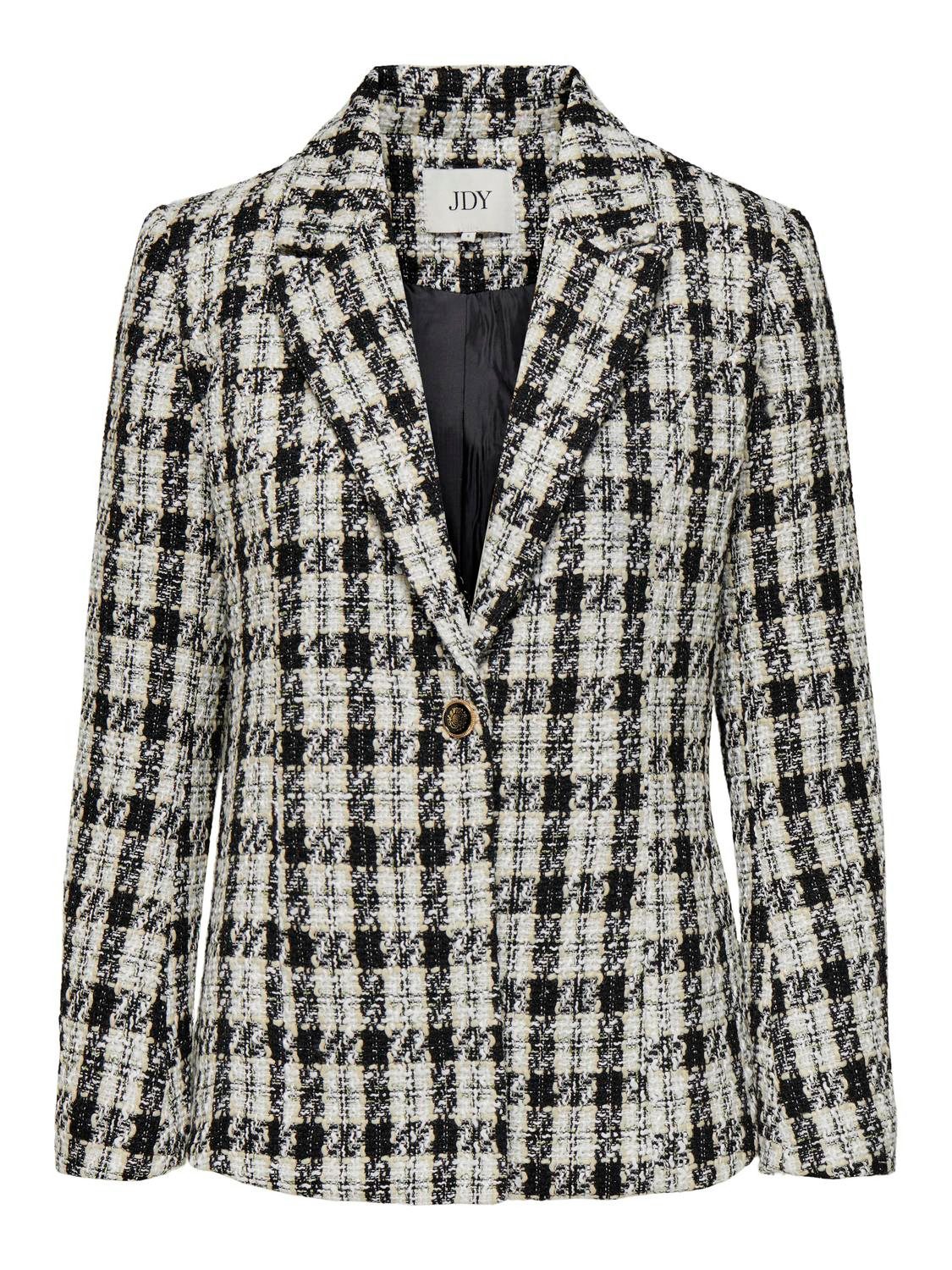 Jackenblazer Blazer lang mit steigendem Revers Knopfleiste