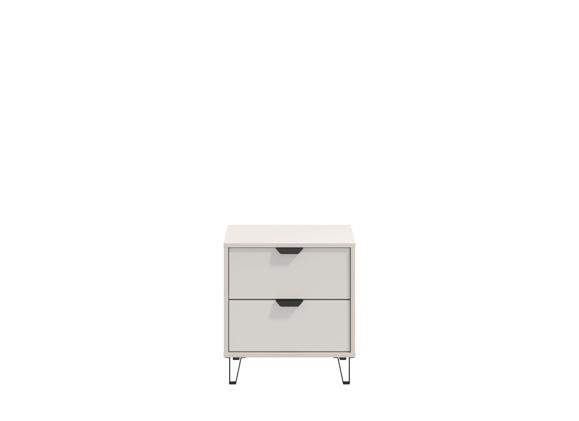 Home affaire Nachtkommode Lucca Nachttisch, Nachtschrank, Trendfarbe cashmere, 48x40x52cm, 2 Schubladen mit Glasfront, FSC®-zertifizierter Holzwerkstoff