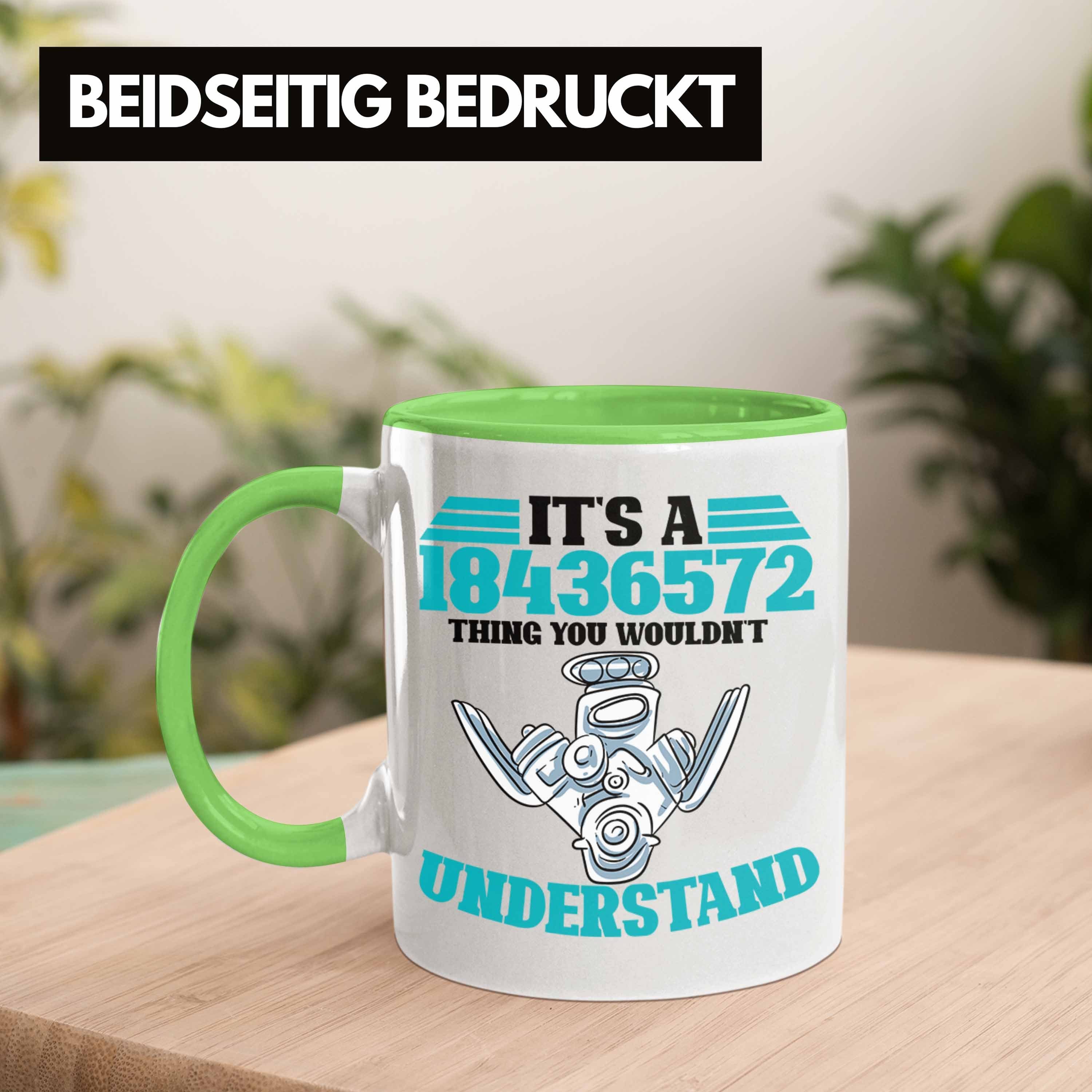 Zündfolge Männer Tuner Motor Grün Trendation Kaffeebecher Tasse Geschenk V8 Tasse