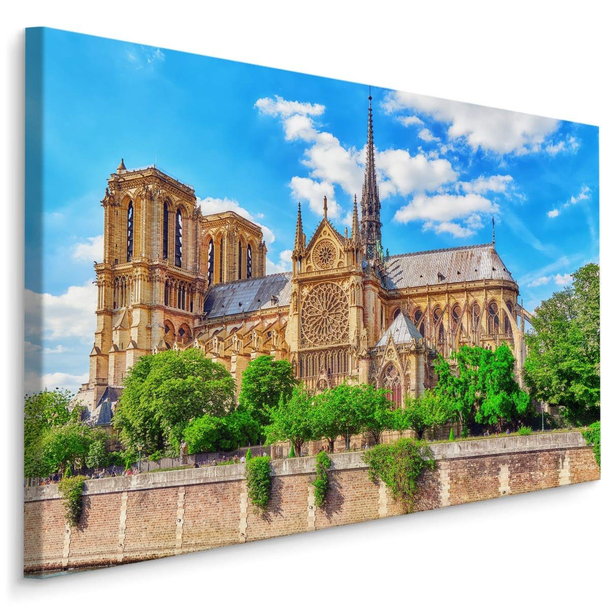 Muralo Leinwandbild Architektur – Leinwandbild Wandbild Kunstdruck Wohnzimmer, Gebäude (1 St), Paris – Stadt – Frankreich, 30 x 20 cm, aufhängefertig
