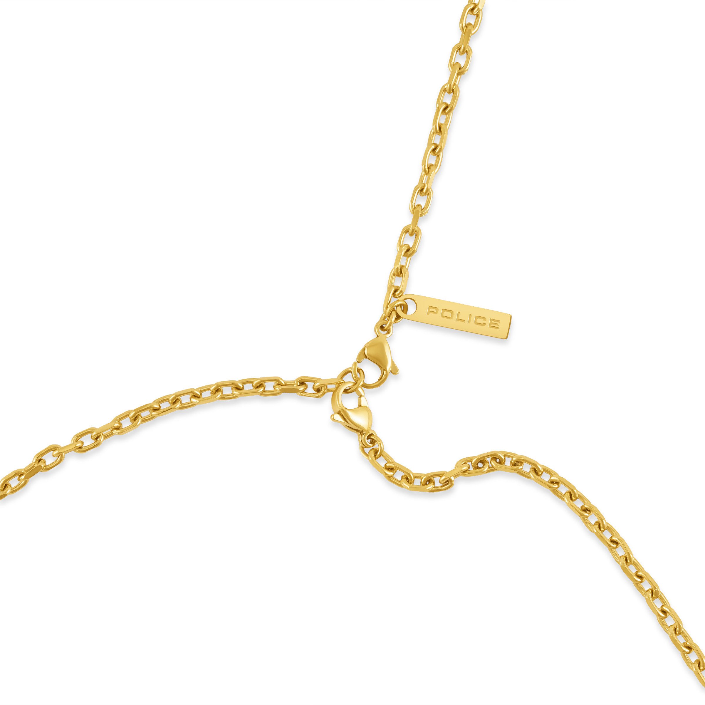 Police Kette mit Anhänger Triplelock Dog Tag Kreuz (Set, 5-tlg)
