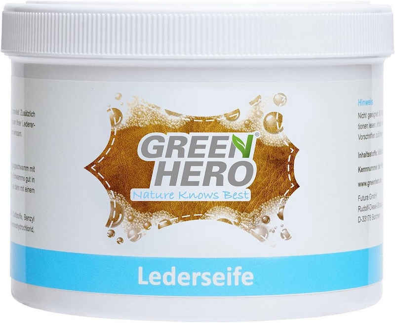 GreenHero Lederseife inkl. Reinigungsschwamm Lederreiniger (Lederseife für Glattleder, Verlängert die Lebensdauer, 100% Natürlich)