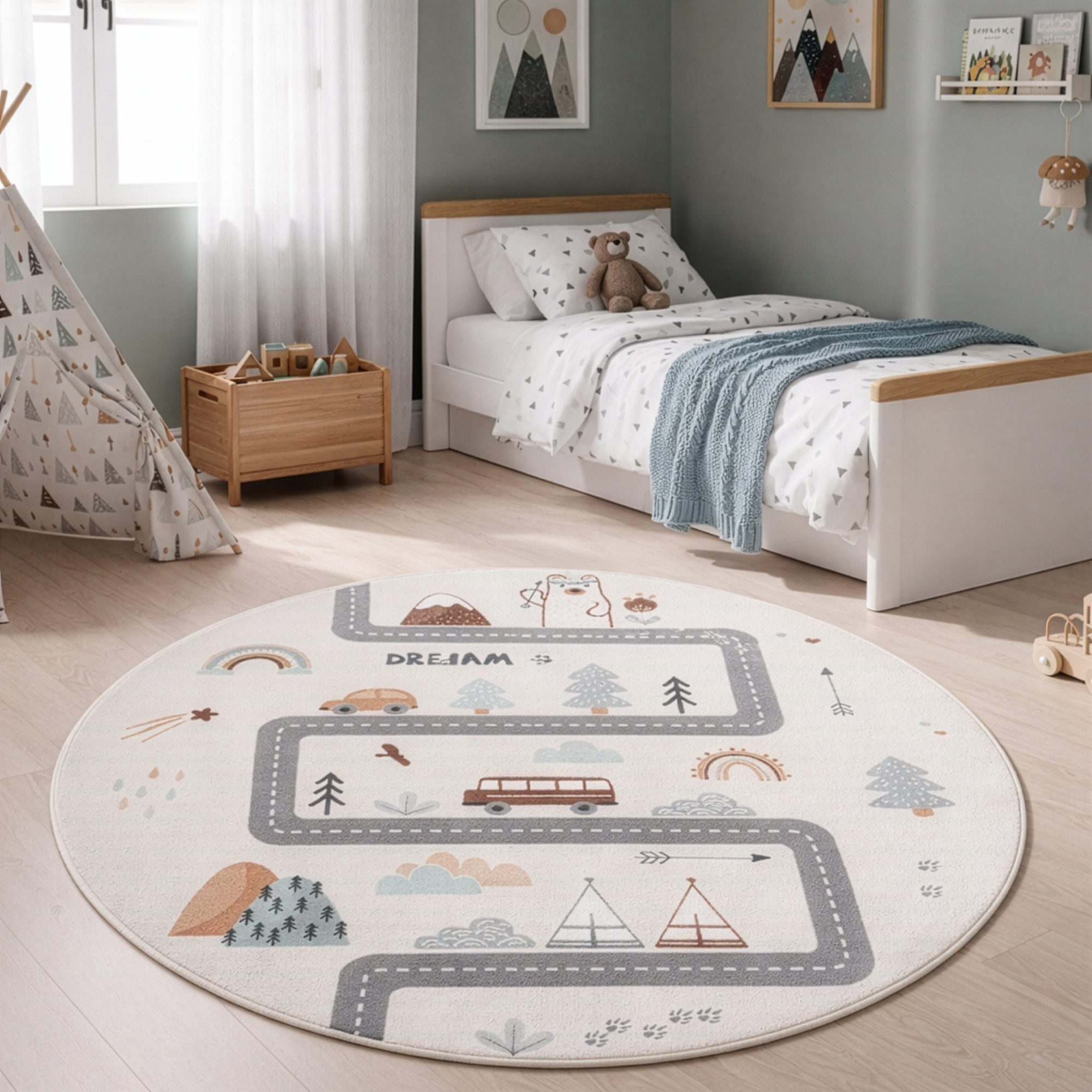 Ayyildiz Teppiche Kinderteppich COCO 1134, rechteckig, Höhe: 8 mm, Waschbar bei 30 °C, rutschhemmend, OEKO-TEX® zertifiziert
