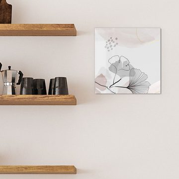 DEQORI Magnettafel 'Dekorativer Gingko-Banner', Whiteboard Pinnwand beschreibbar