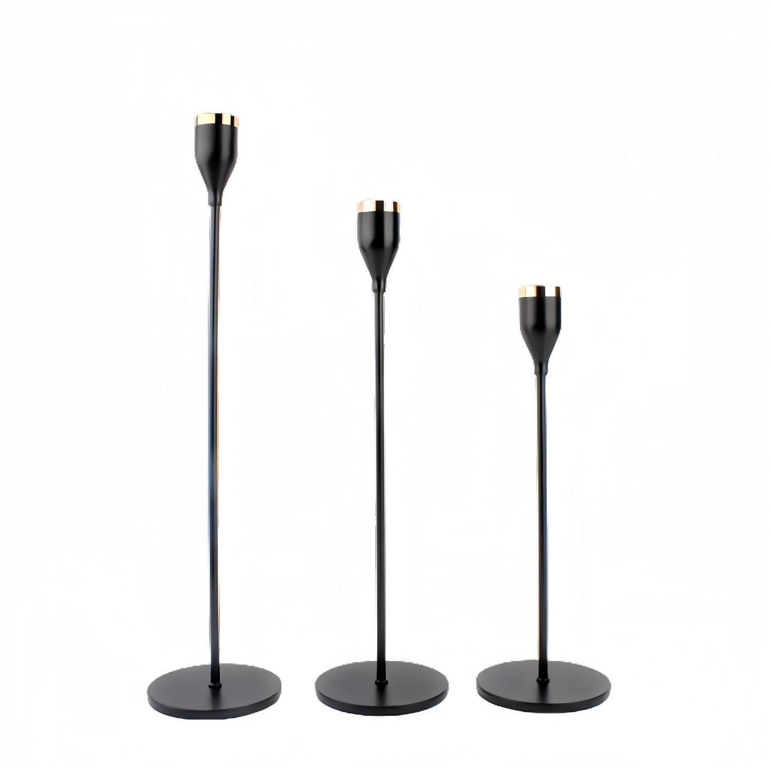 LuxusKollektion Kerzenständer Kerzenhalter 6er Set Schwarz Gold