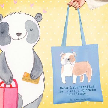 Mr. & Mrs. Panda Tragetasche Englische Bulldogge Lebensretter - Sky Blue - Geschenk, Tierfreund, B (1-tlg), Design-Highlight