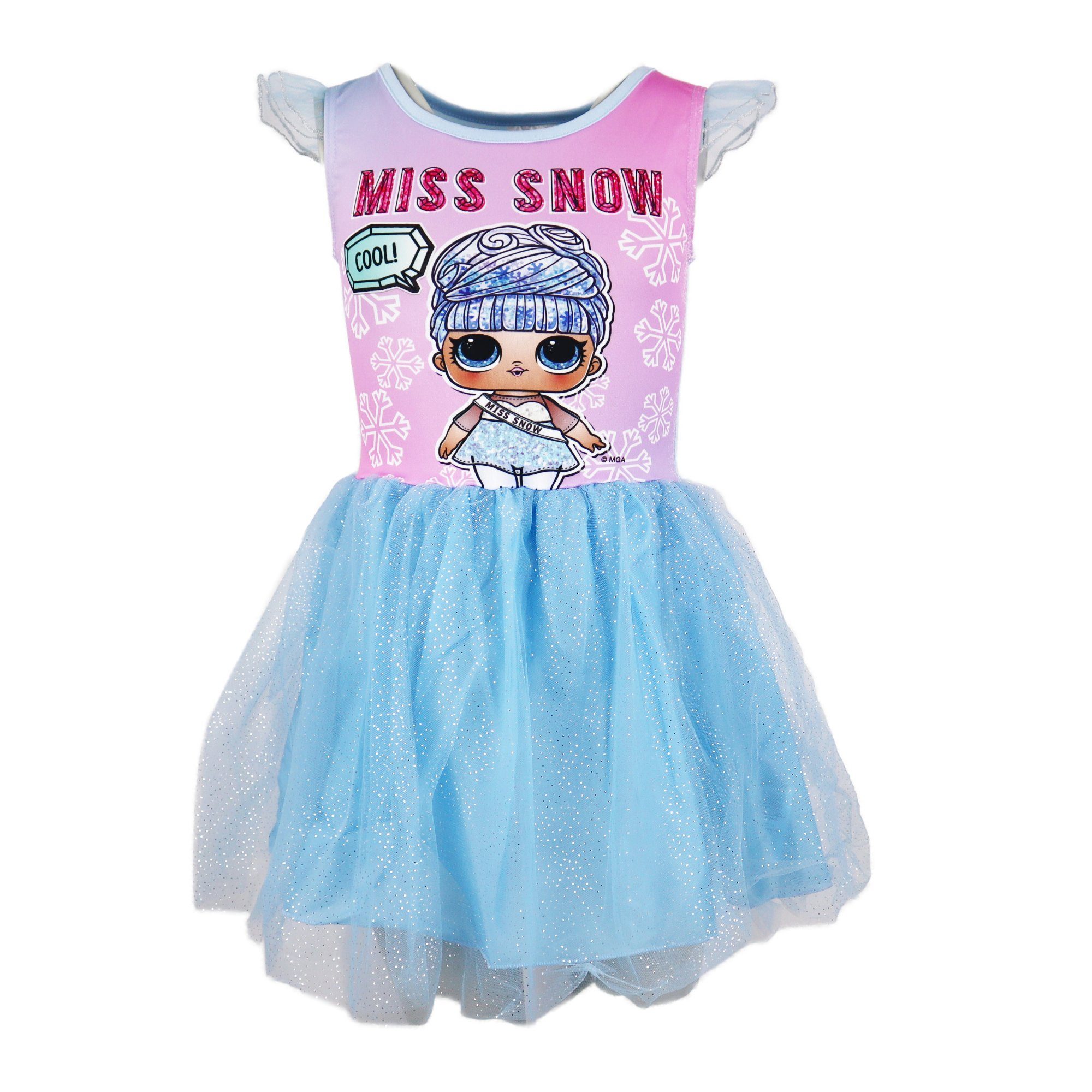 Blau 134, 104 Surprise L.O.L. Gr. Kinder Kleid Tüllkleid Mädchen SURPRISE! bis LOL Snow Miss