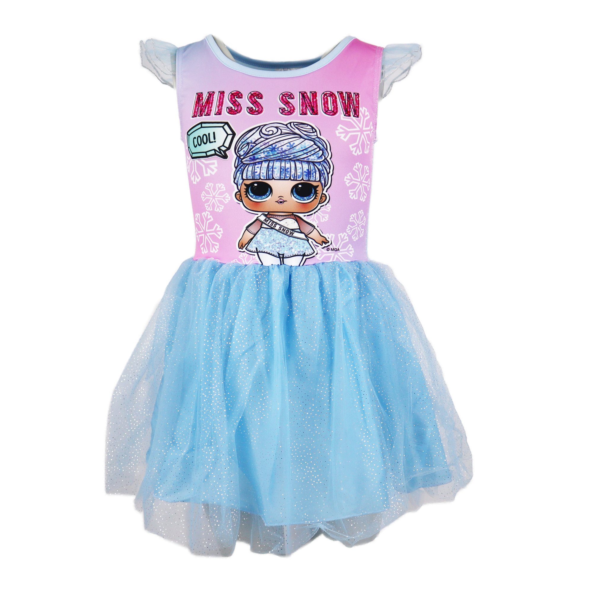 L.O.L. SURPRISE! Tüllkleid LOL Surprise Miss Snow Mädchen Kinder Kleid Gr. 104 bis 134